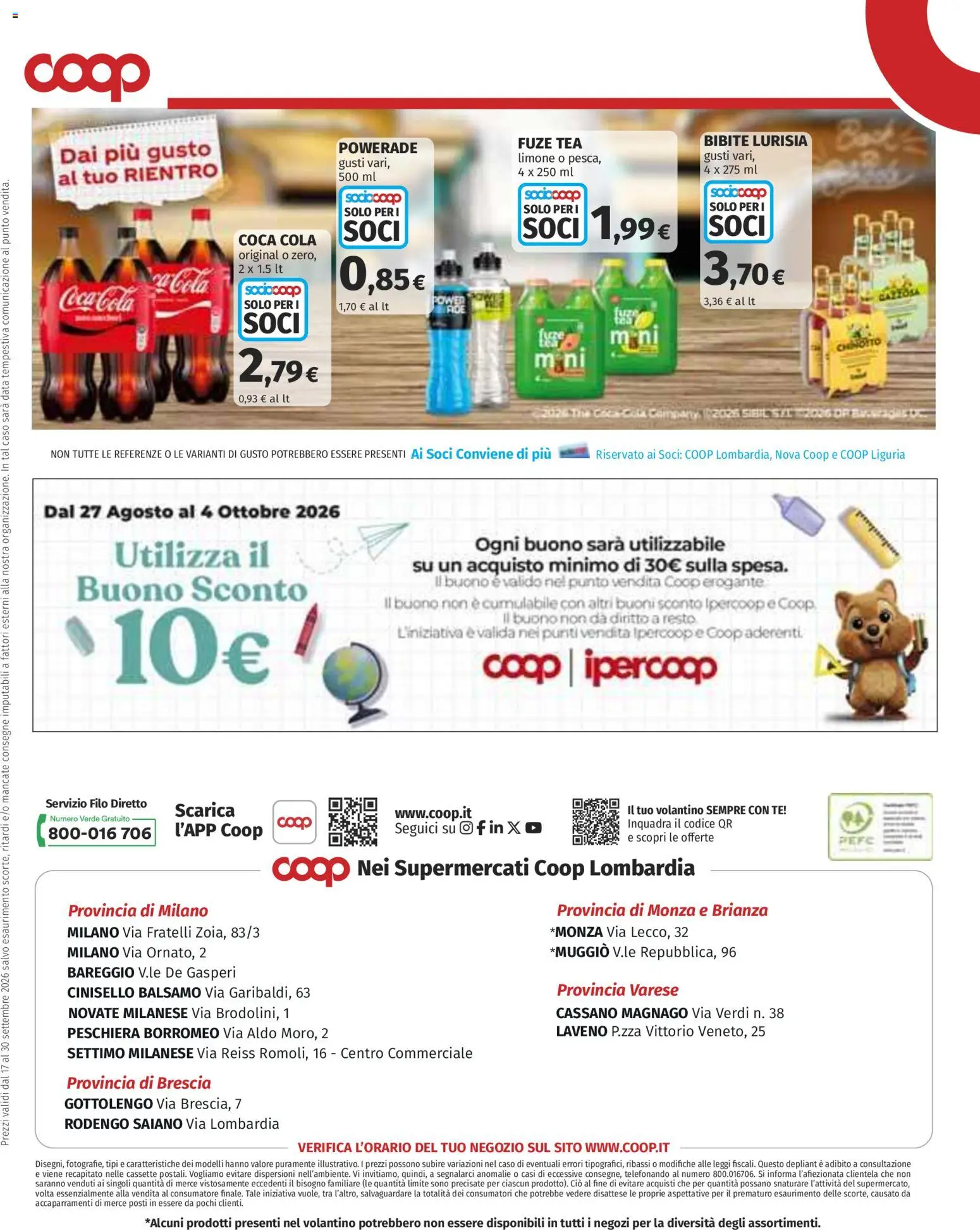 Volantino COOP del 17/09/2026 | Pagina: 16 | Prodotti: Data, The, Bibite, Coca Cola