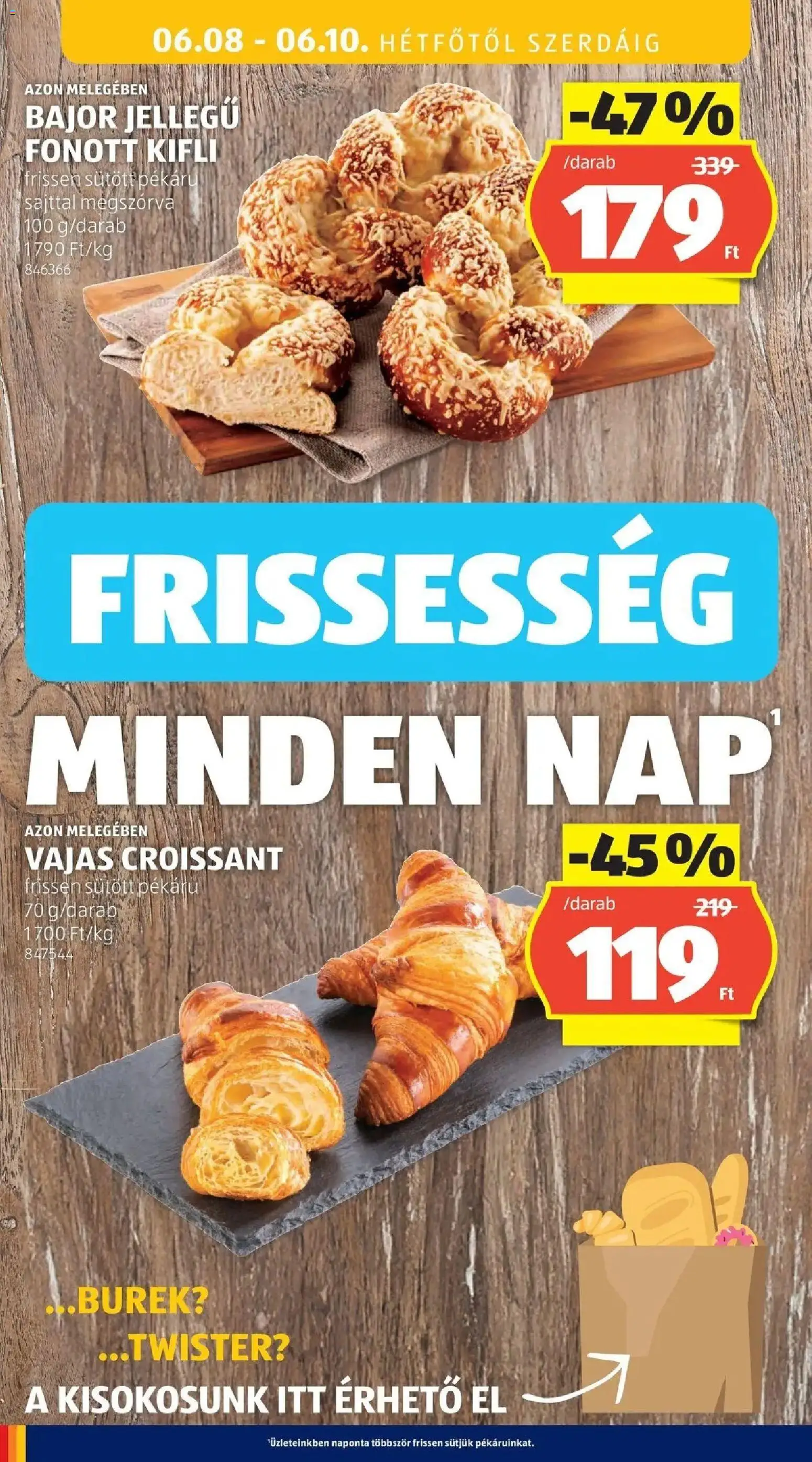 Aldi akciós ujság - amely érvényes a következő dátumtól: 04.06.2026 | Oldal: 40 | Termékek: Burek, Croissant, Kifli