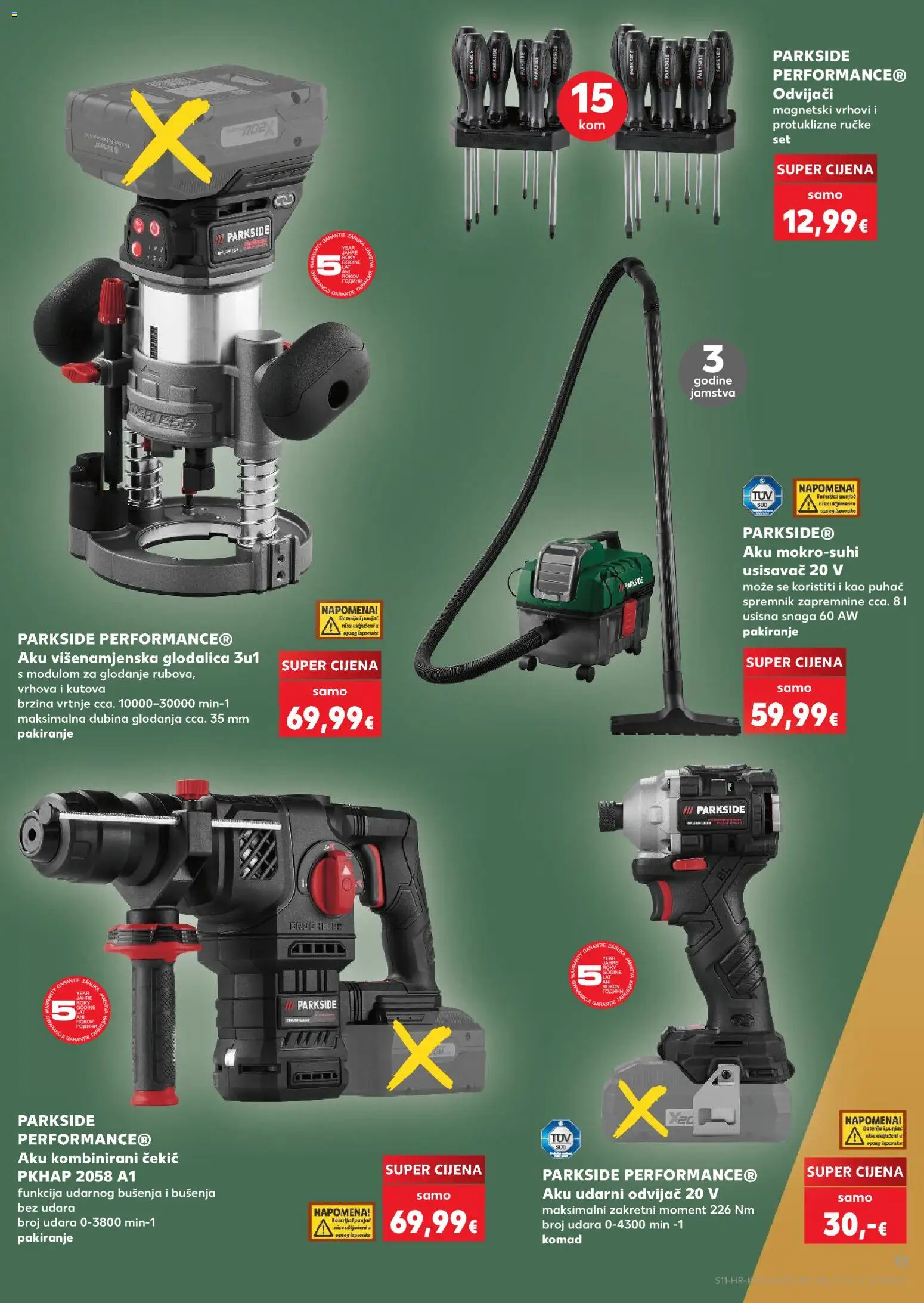 Kaufland katalog | vrijedi od 08.07.2026 | Stranica: 11 | Proizvodi: Usisavač, Glodalica, Odvijač, Parkside