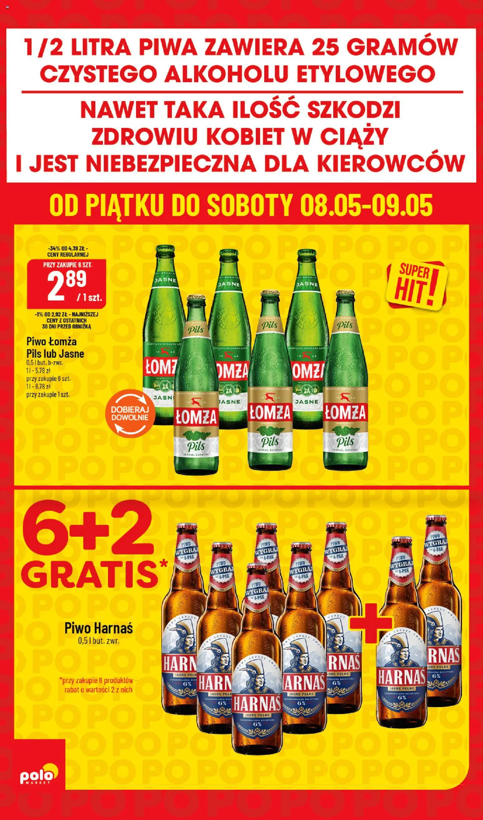 POLOmarket gazetka - Super Hity od 08.05.2026 | Strona: 8 | Produkty: Harnaś, Piwo