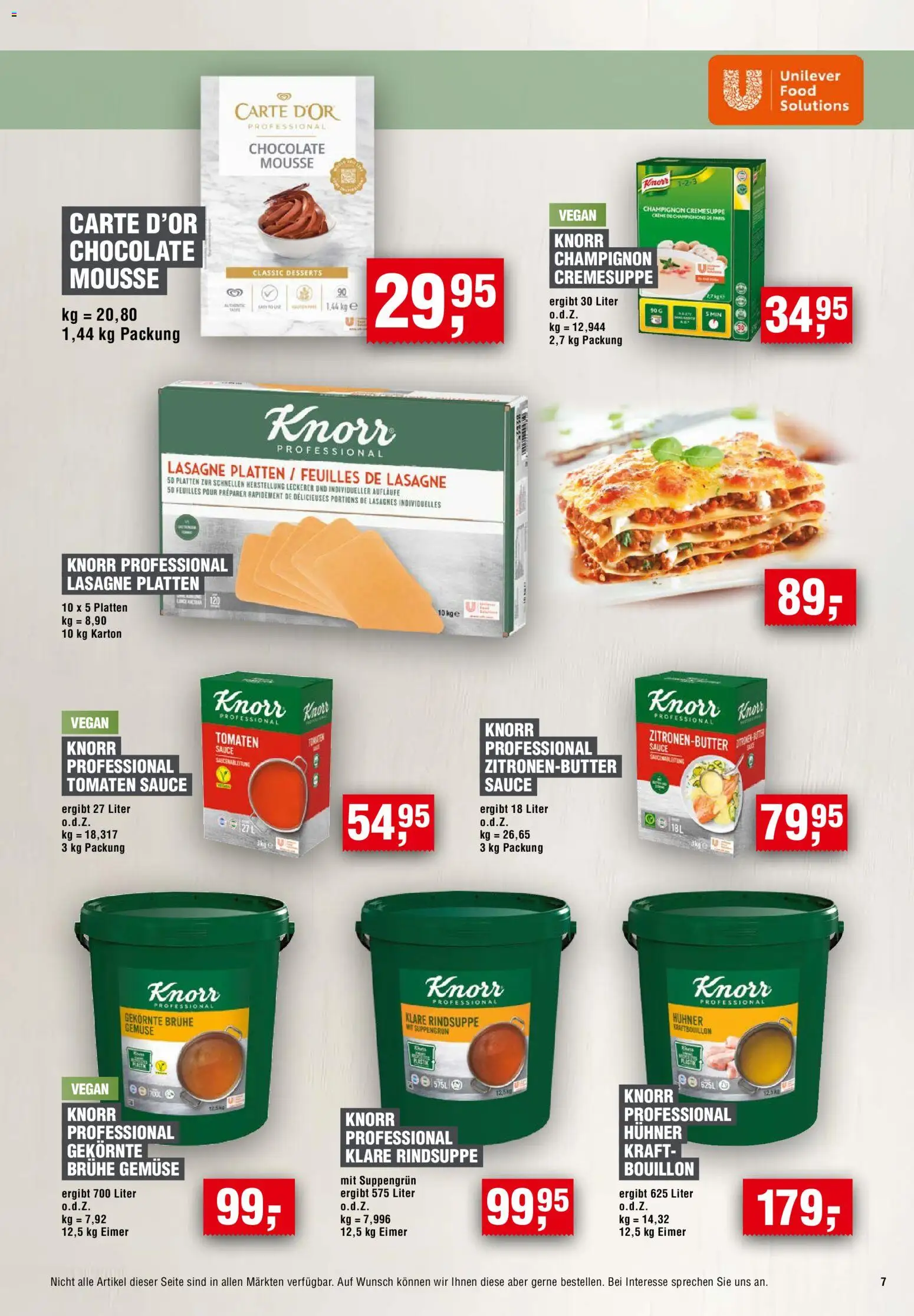 Handelshof Gastro & GV – gültig ab 01.11.2026 | Seite: 7 | Produkte: Tomaten, Lasagne, Brühe, Gemüse