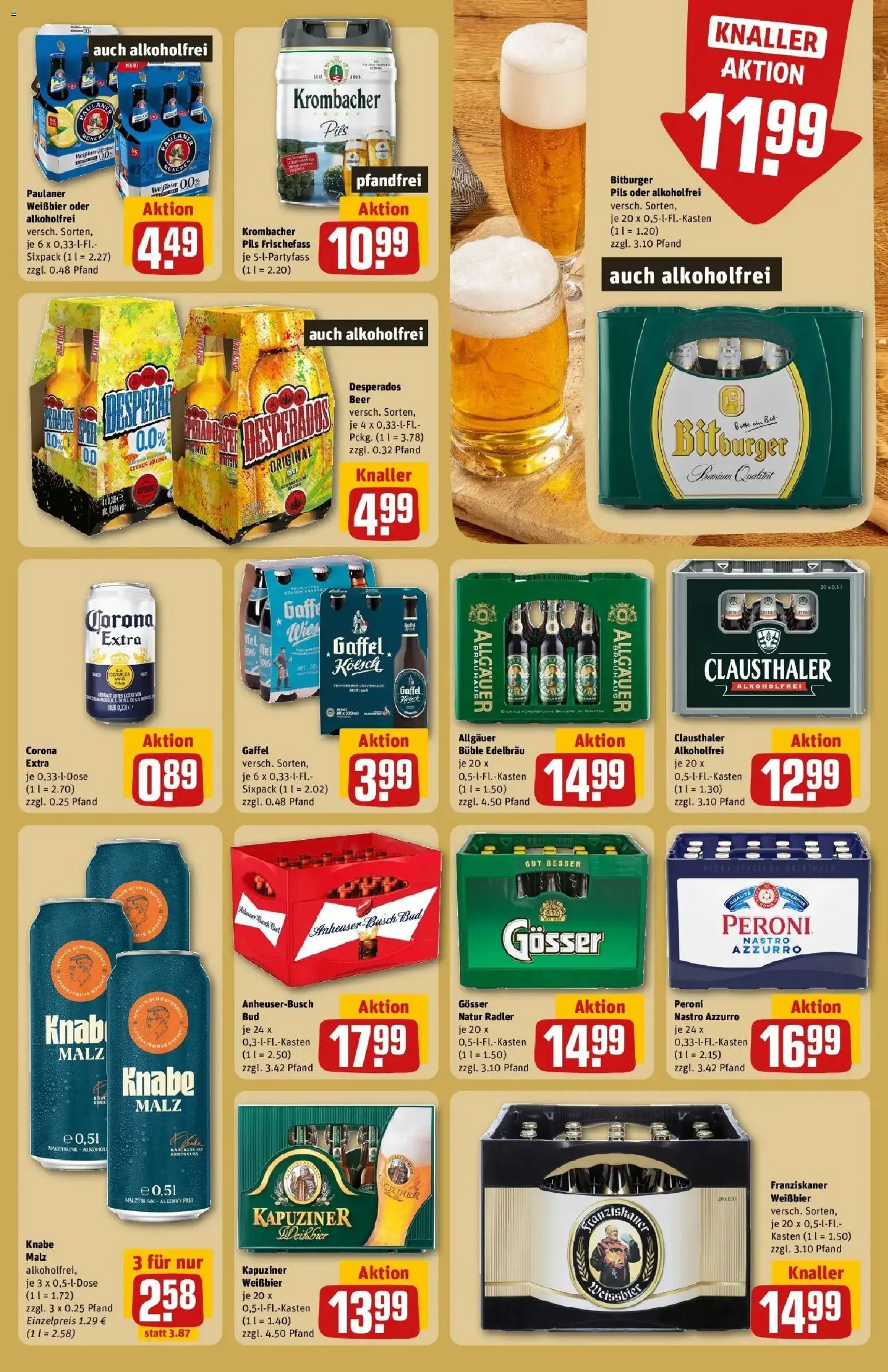 REWE Prospekt ab 03.08.2026 zum Blättern » Angebote | Seite: 17 | Produkte: Franziskaner, Weißbier, Desperados, Krombacher