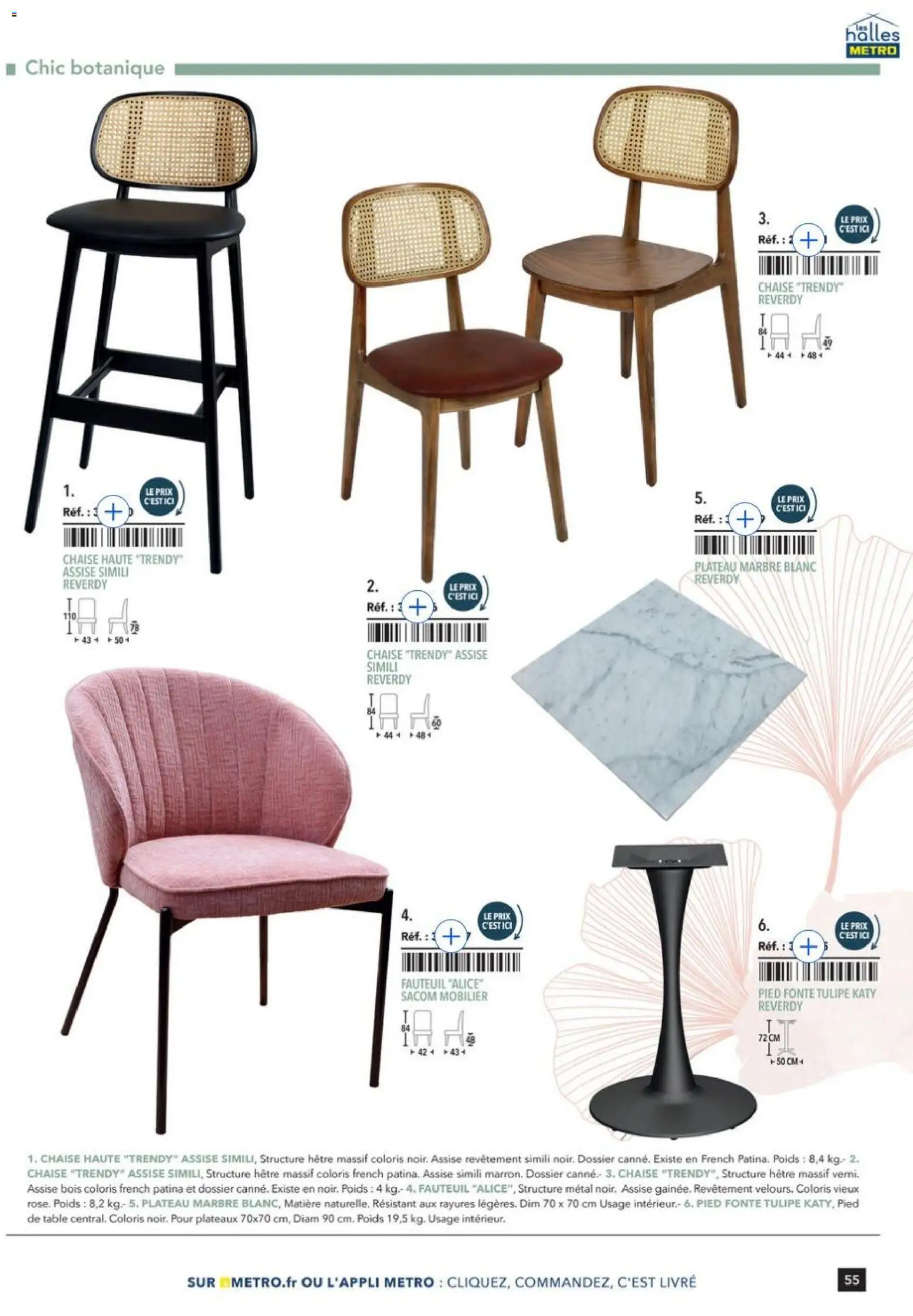 {H1} | Page: 55 | Produits: Chaise haute, Poids, Fauteuil, Table