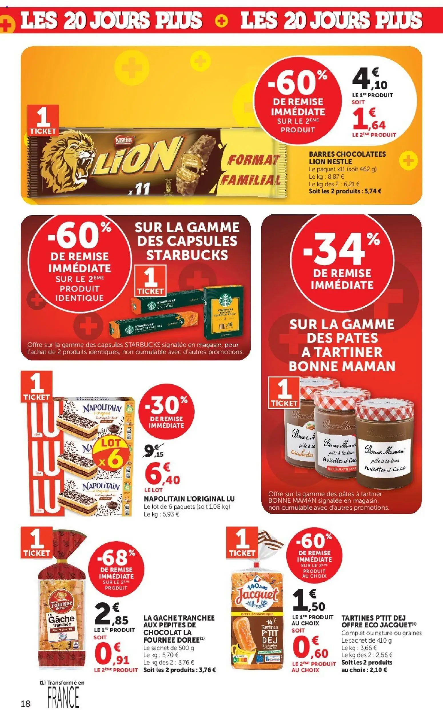 {H1} | Page: 18 | Produits: Napolitain, Cacahuètes, Chocolat, Bonne Maman