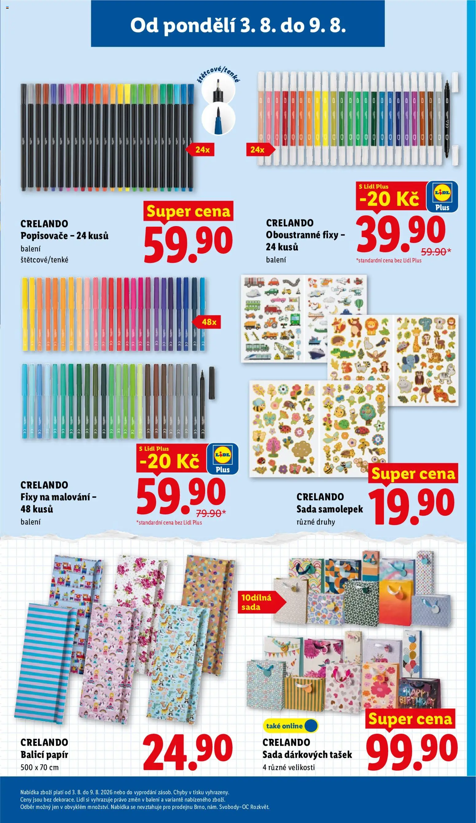 Lidl leták od 03.08.2026 | Strana: 37 | Produkty: Balicí papír, Fixy