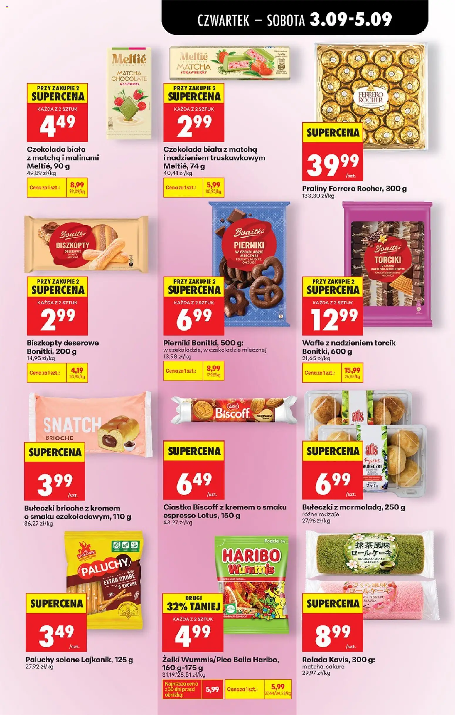 Biedronka Polsko leták - Codziennie niskie ceny od 03.09.2026 | Strana: 57 | Produkty: Ferrero Rocher, Haribo, Piškoty, Matcha