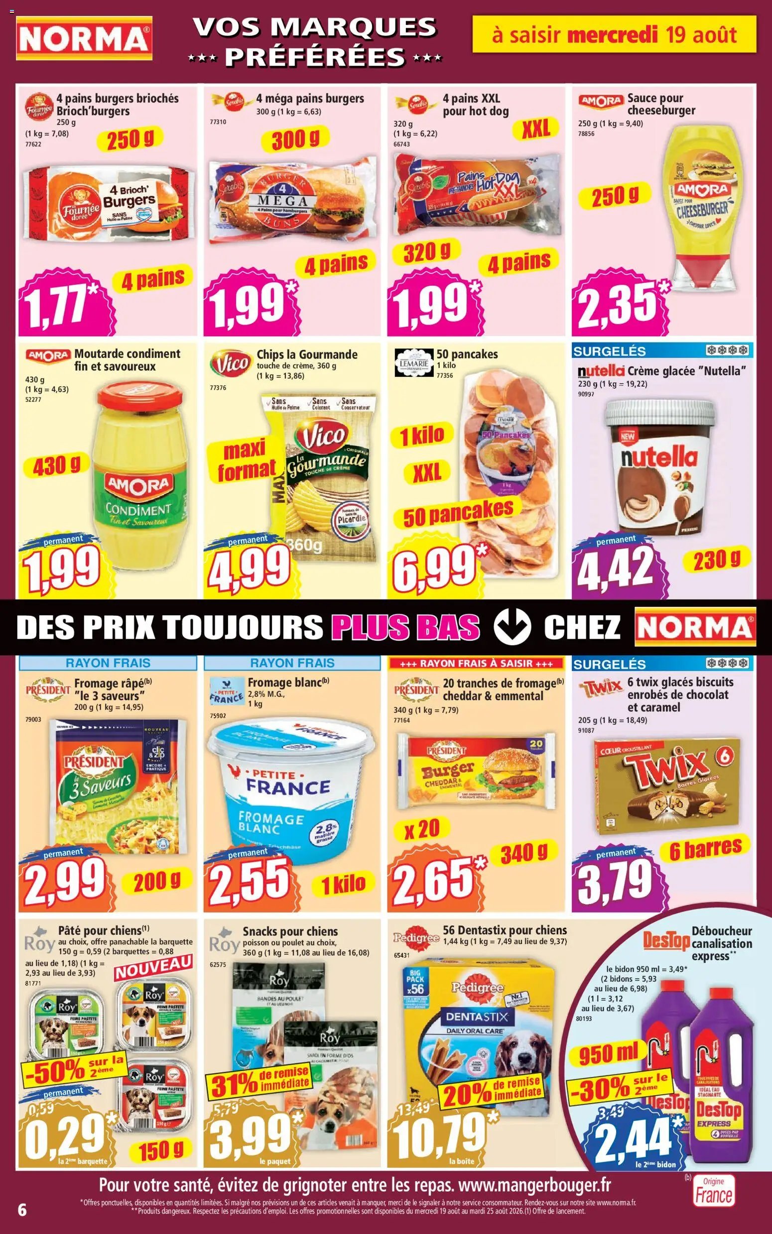 {H1} | Page: 6 | Produits: Glaces, Déboucheur, Poulet, Moutarde