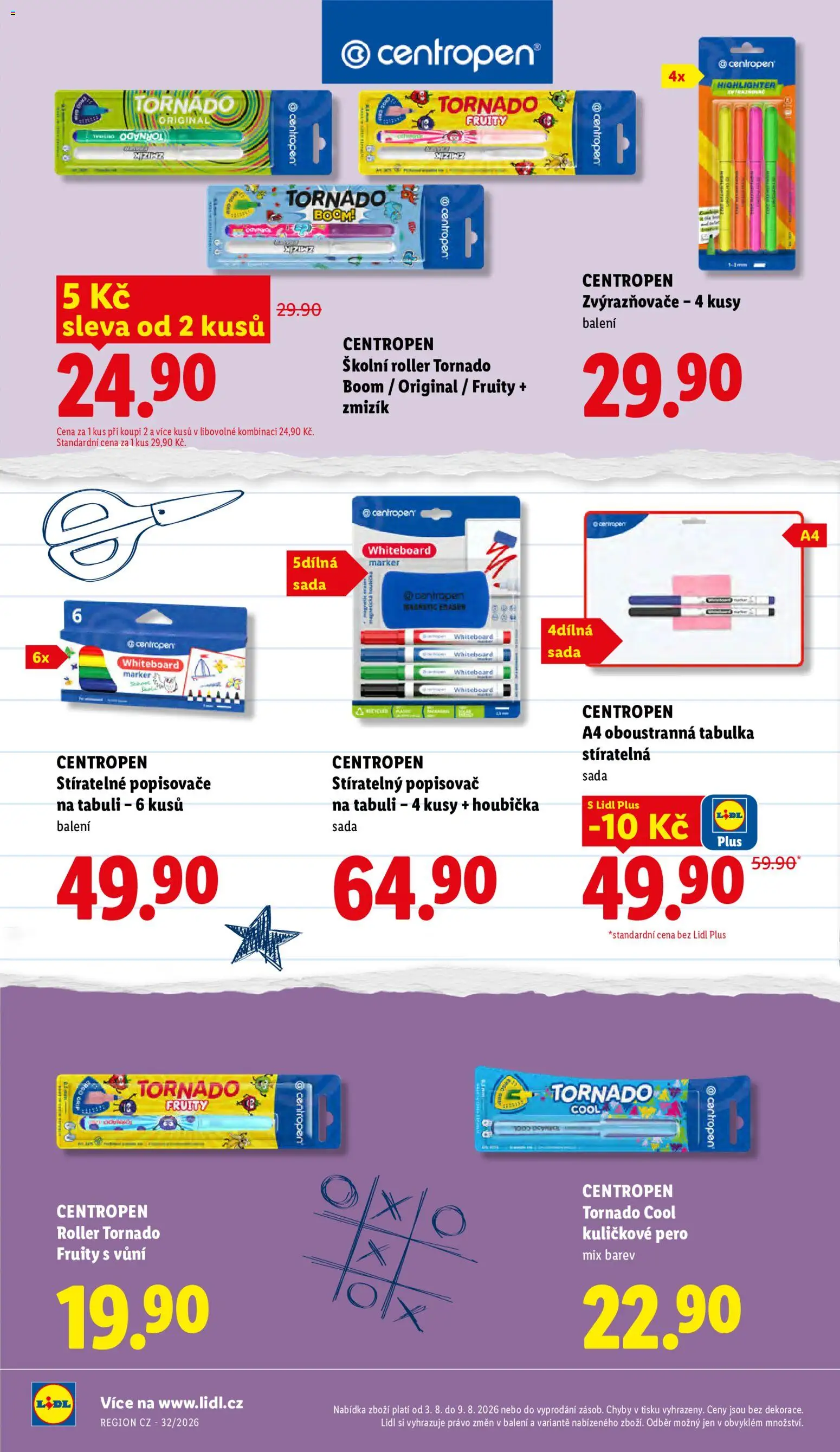Lidl leták - Škola od 04.08.2026 | Strana: 10 | Produkty: Houbička, Pero, Popisovač