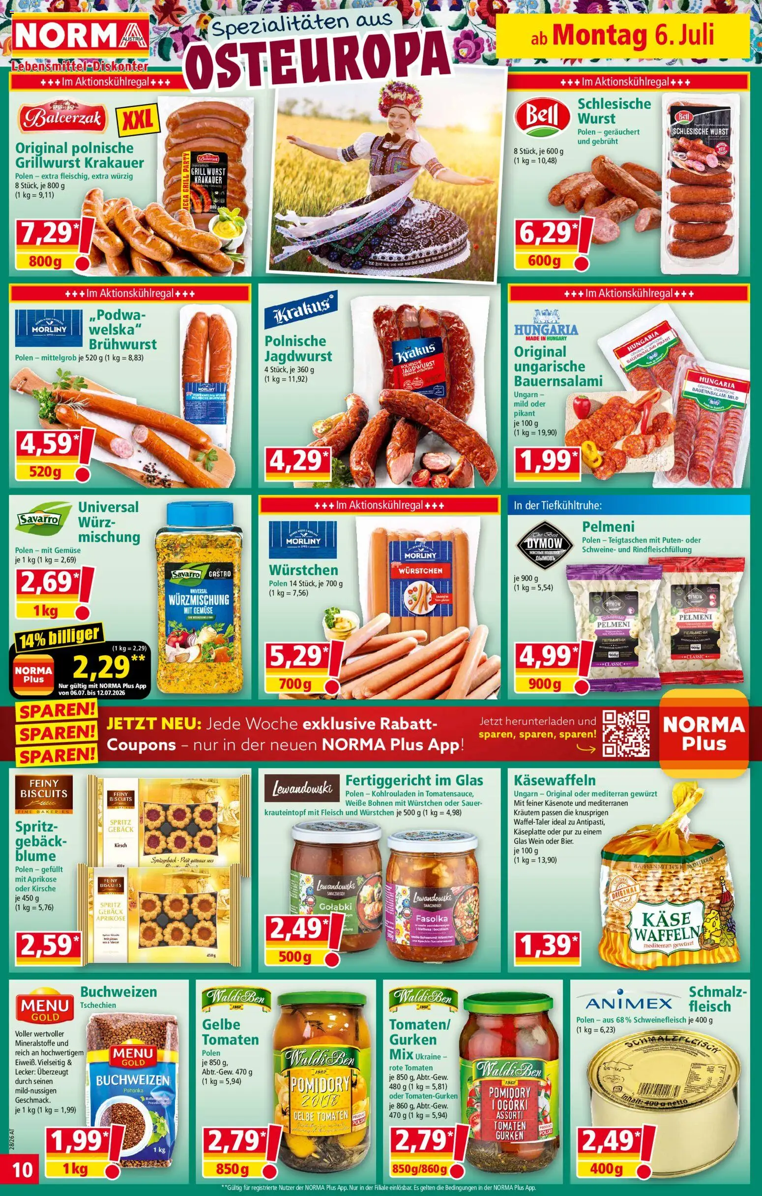 Norma Flugblatt gültig ab 06.07.2026 | Seite: 10 | Produkte: Dolce gusto kapszula, Wein, Schweinefleisch, Tomaten