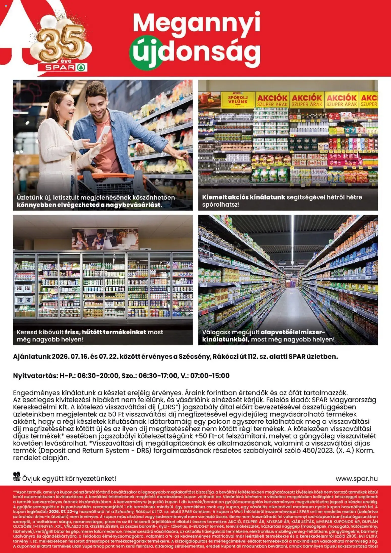 Spar akciós ujság - amely érvényes a következő dátumtól: 2026.07.16. | Oldal: 2 | Termékek: Szőlő, Bútor