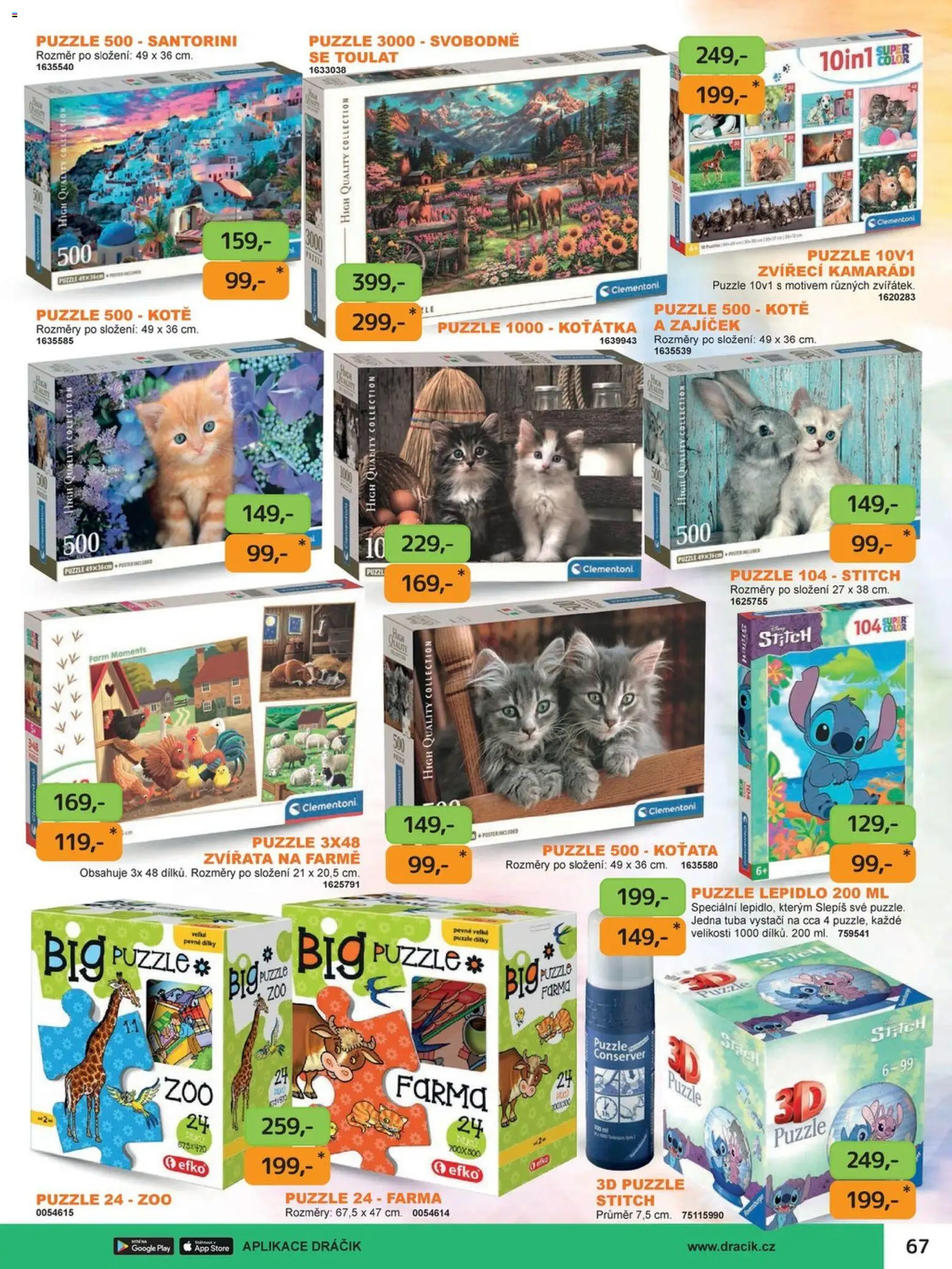 Dráčik katalog - Vánoce od 08.10.2026 | Strana: 67 | Produkty: Tuba, Forma, Puzzle, Stitch