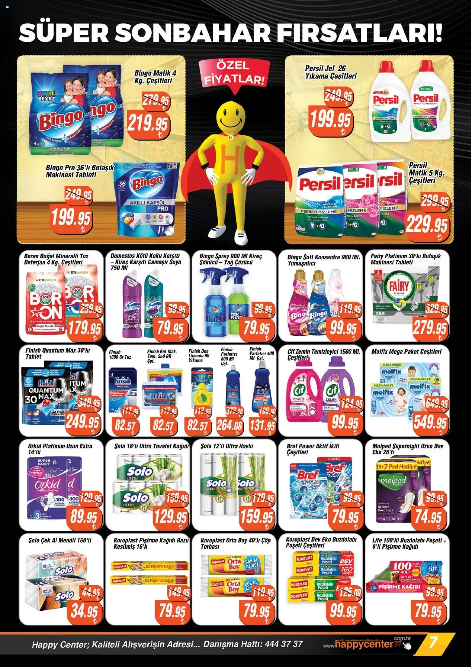 Happy Center Katalog - 07 Ekim 2026 tarihinden itibaren geçerlidir | Sayfa: 7 | Ürünler: Mendil, Deterjan, Koku, Buzdolabı