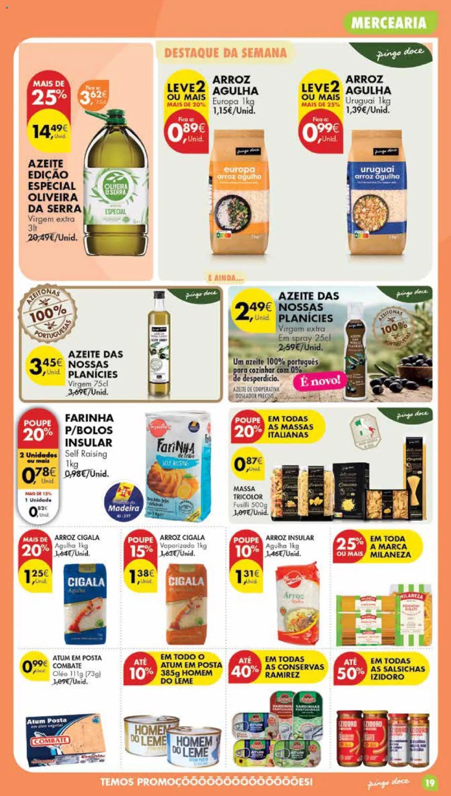 Pingo Doce folheto Poupe Esta Semana Madeira │ válido de 20/10/2026 | Página: 19 | Produtos: Azeitonas, Milaneza, Óleo, Salsichas
