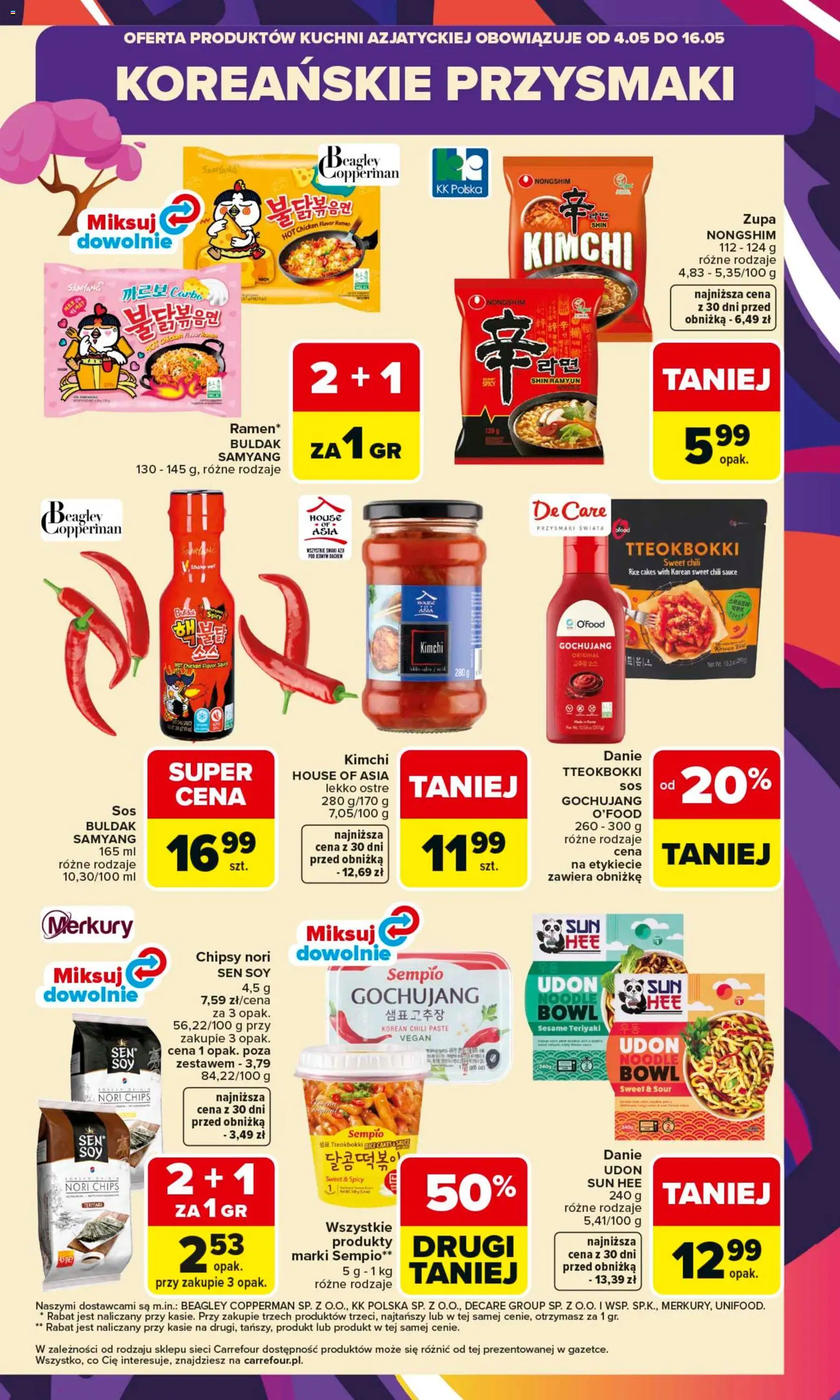 Carrefour gazetka - Kuchnia azjatycka od 04.05.2026 | Strona: 7 | Produkty: Chili, Chipsy, Nori, Zupa