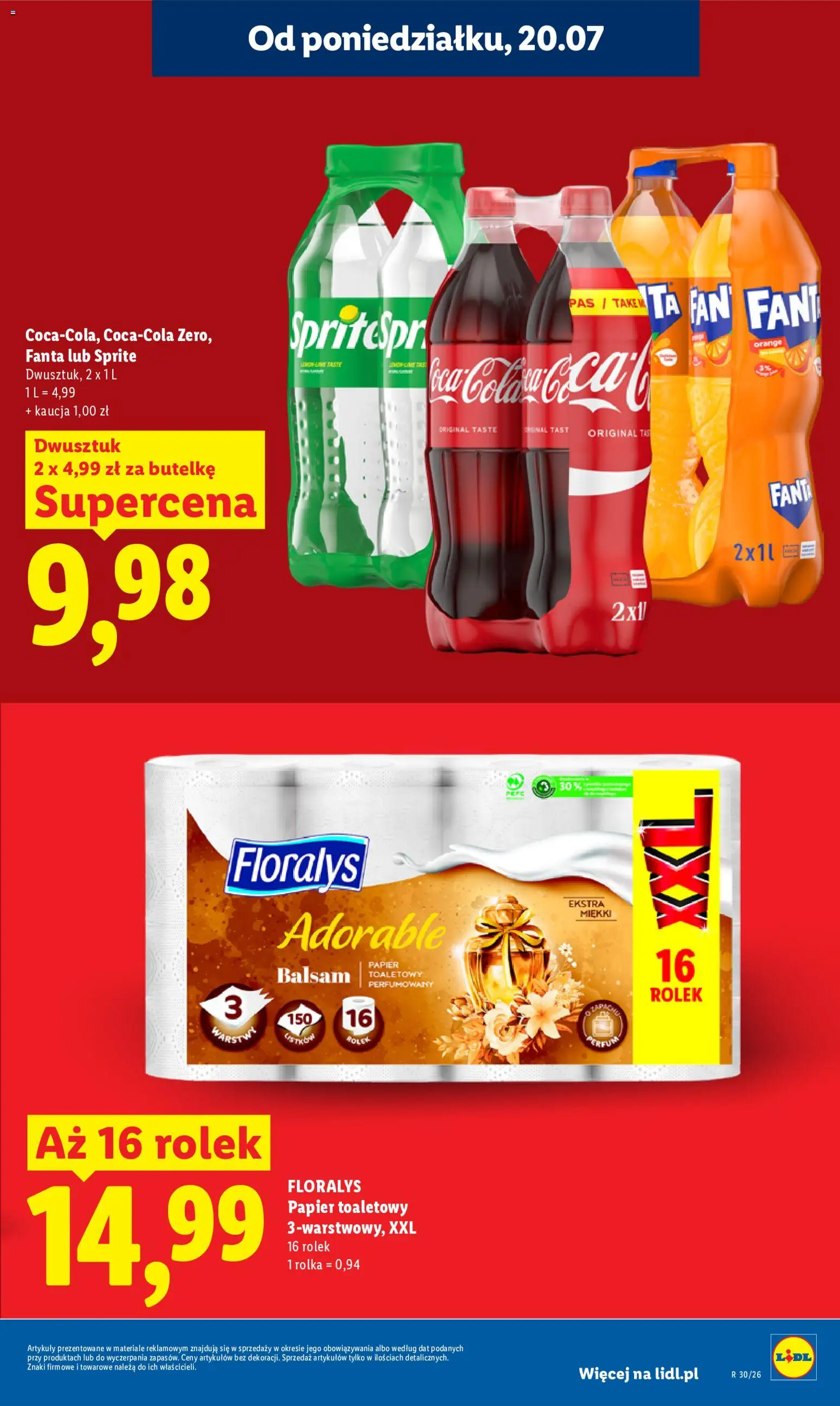 Lidl gazetka od 20.07.2026 | Strona: 17 | Produkty: Papier toaletowy, Sprite, Fanta