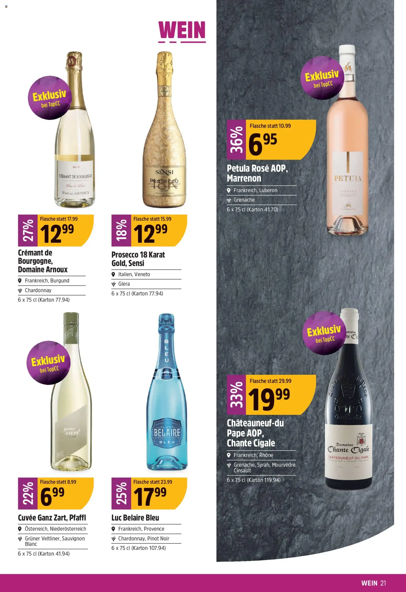 TopCC aktionen – gültig ab 22.06.2026 | Seite: 21 | Produkte: Bluse, Wein