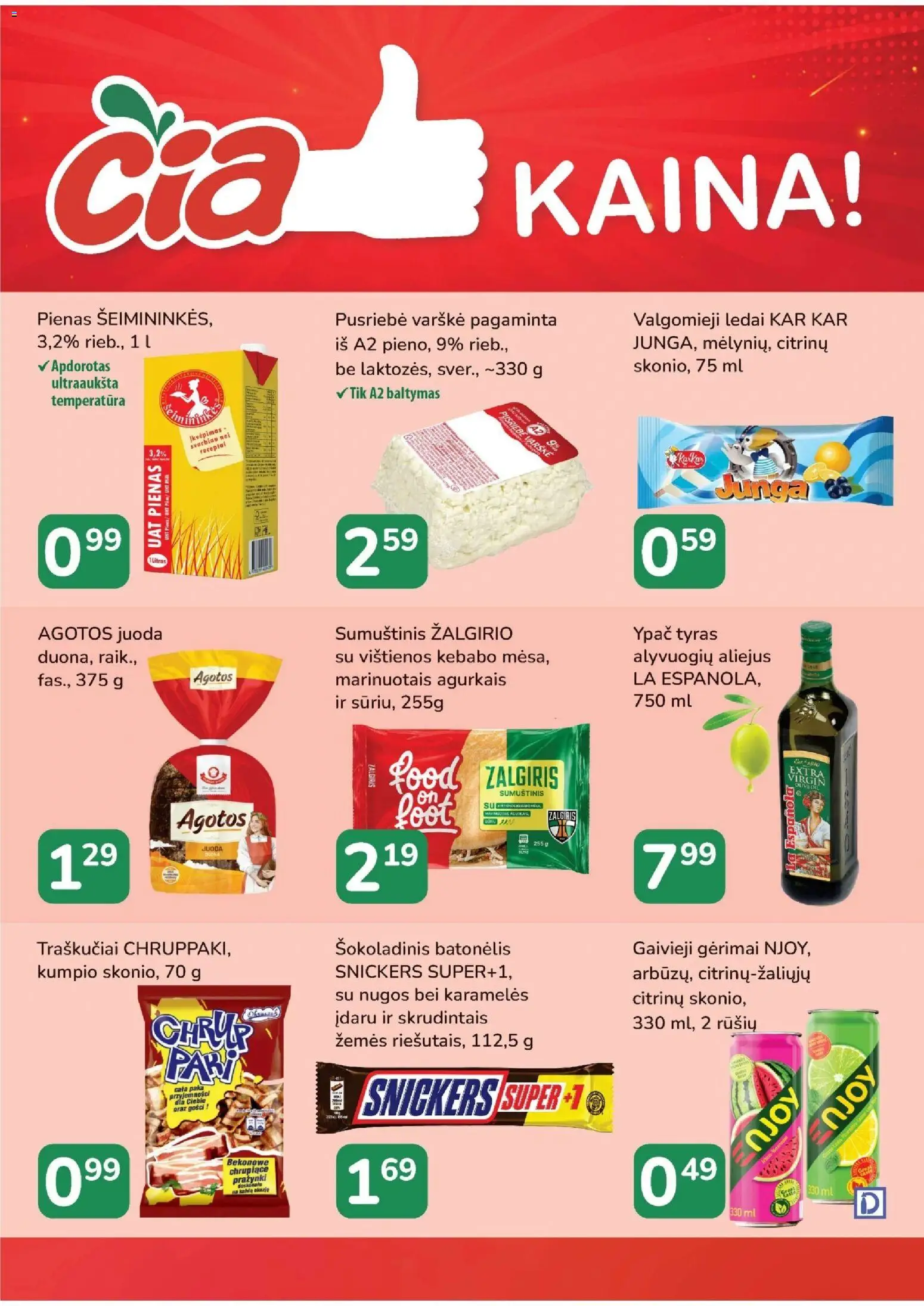 ČIA MARKET akcijos nuo 2026.09.01 | Puslapis: 16 | Prekių: Ledai, Sumuštinis, Pienas, Aliejus