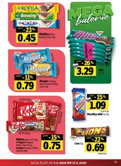 Fresh leták platný od 04.06.2026 | Strana: 31 | Produkty: Banány, Mila, Horálky