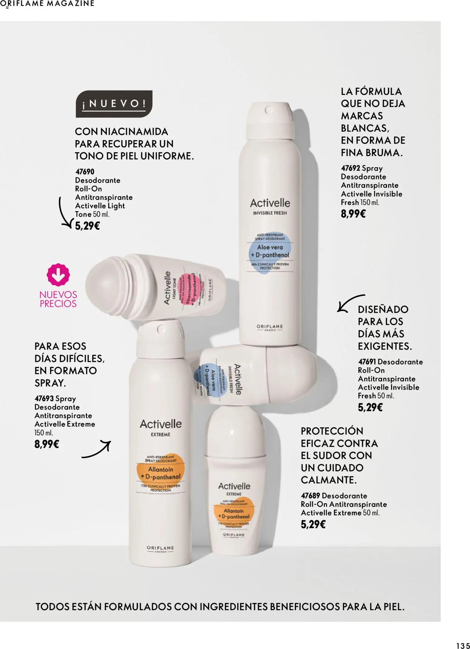 Oriflame - Catálogo Campaña 14 │ válido desde el 07/10/2026 | Página: 135 | Productos: Desodorante, Antitranspirante, Ingredientes, Aloe Vera