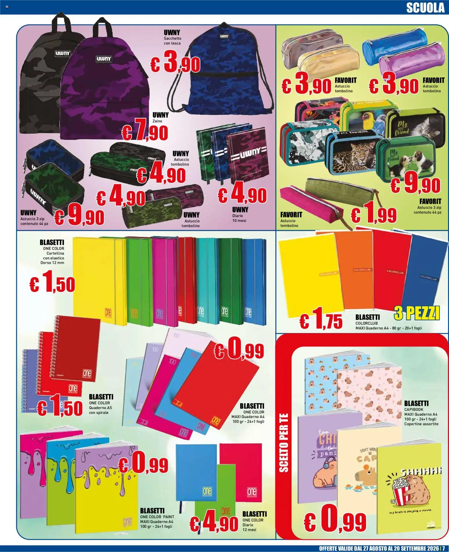 Volantino Casalandia del 27/08/2026 | Pagina: 7 | Prodotti: Tè, Zaino, Astuccio, Quaderno