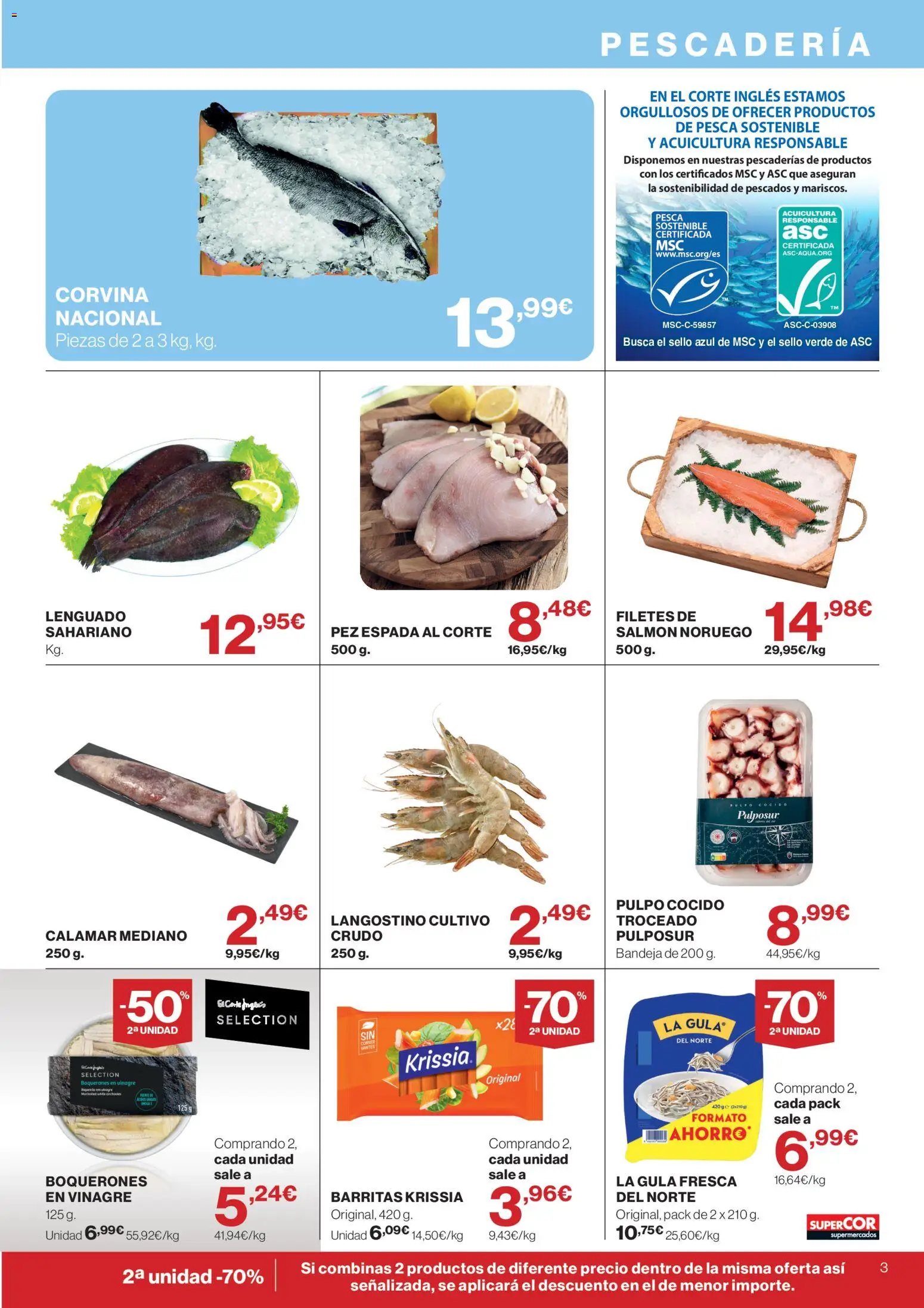 Supercor Canarias │ válido desde el 10/09/2026 | Página: 3 | Productos: Salmón, Bandeja, Vinagre, Langostino