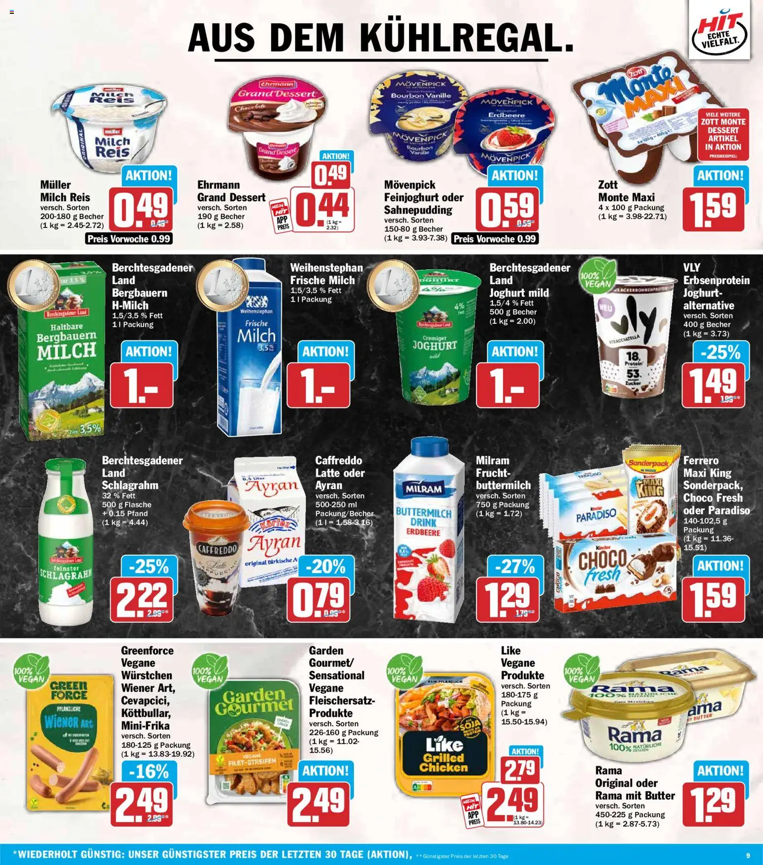 HIT Prospekt – gültig ab 27.07.2026 | Seite: 9 | Produkte: Buttermilch, Rama, Milch, Butter