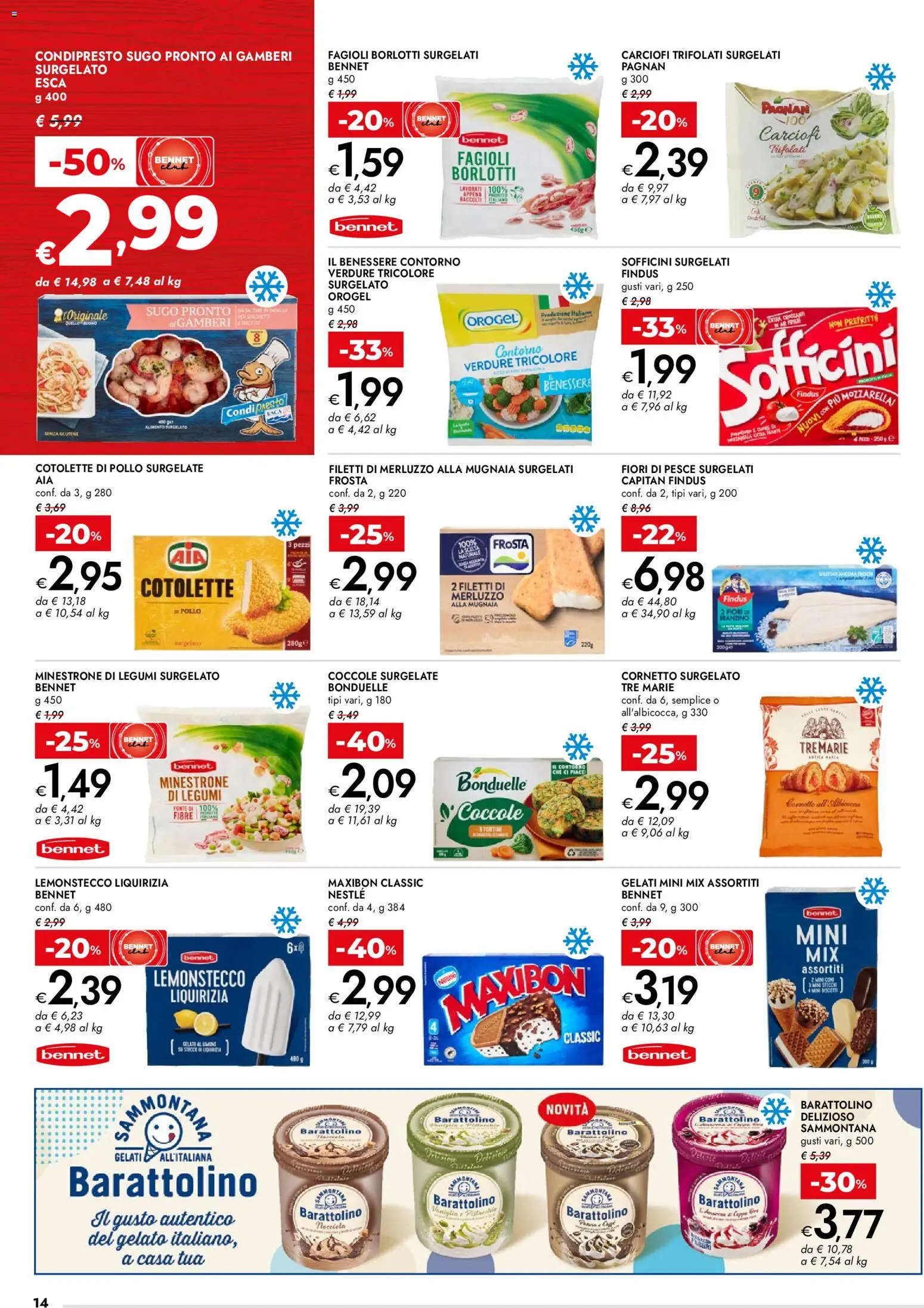 Volantino bennet del 07.04.2026 | Pagina: 14 | Prodotti: Legumi, Gamberi, Fagioli, Branzino