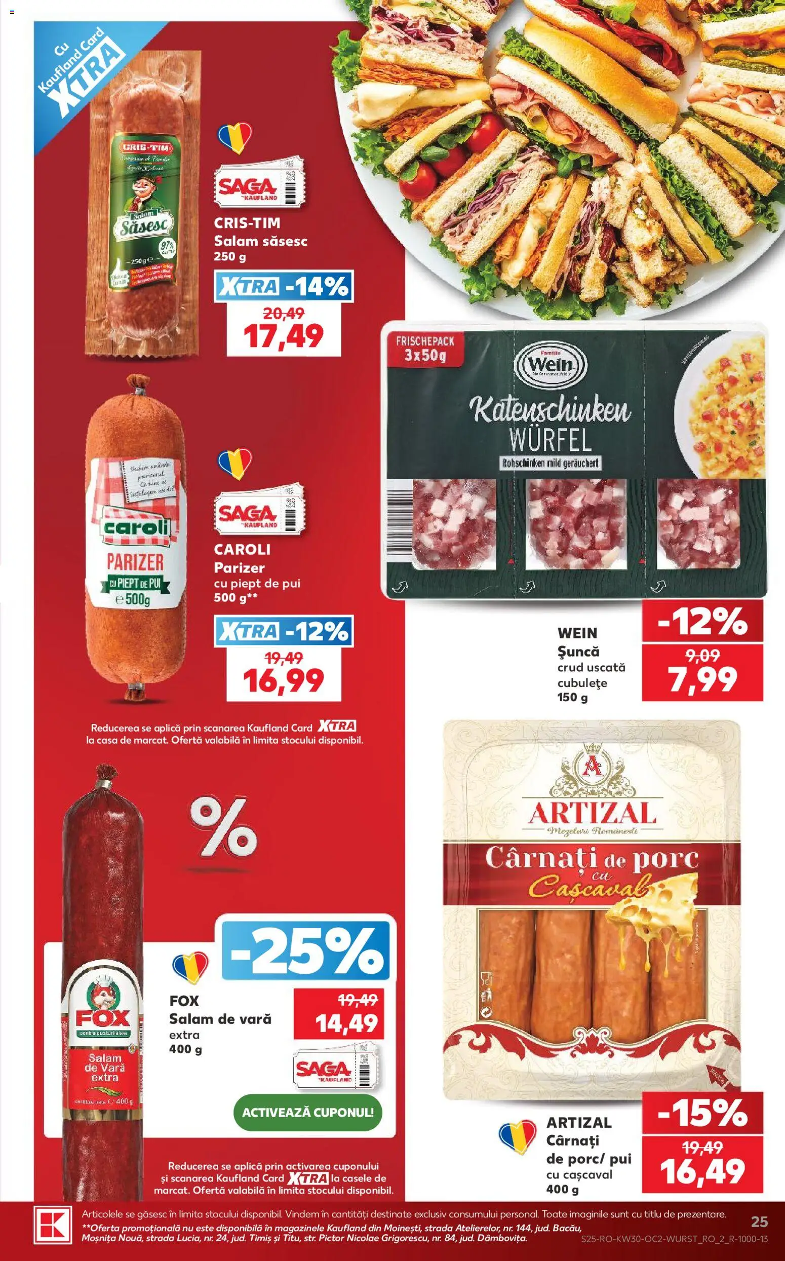 Noul catalog Kaufland – valabil de la 22.07.2026 | Pagină: 25 | Produse: Aplică, Carnati de porc, Pui, Cașcaval