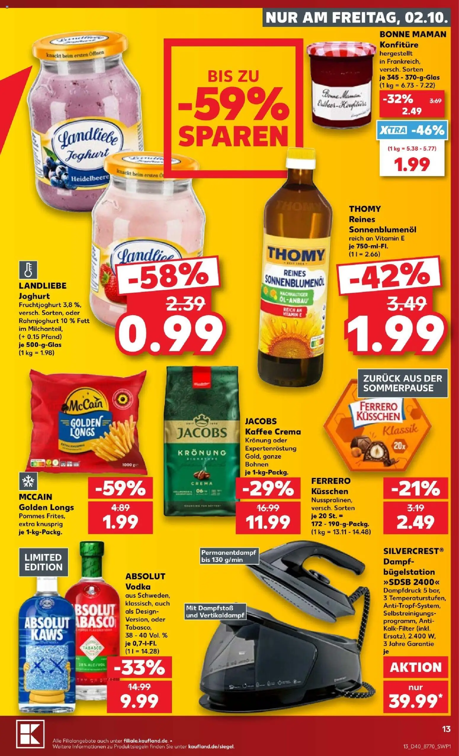 Kaufland Prospekt Potsdam – gültig ab 01.10.2026 | Seite: 17 | Produkte: Öl, Sonnenblumenol, Vodka, Bonne maman