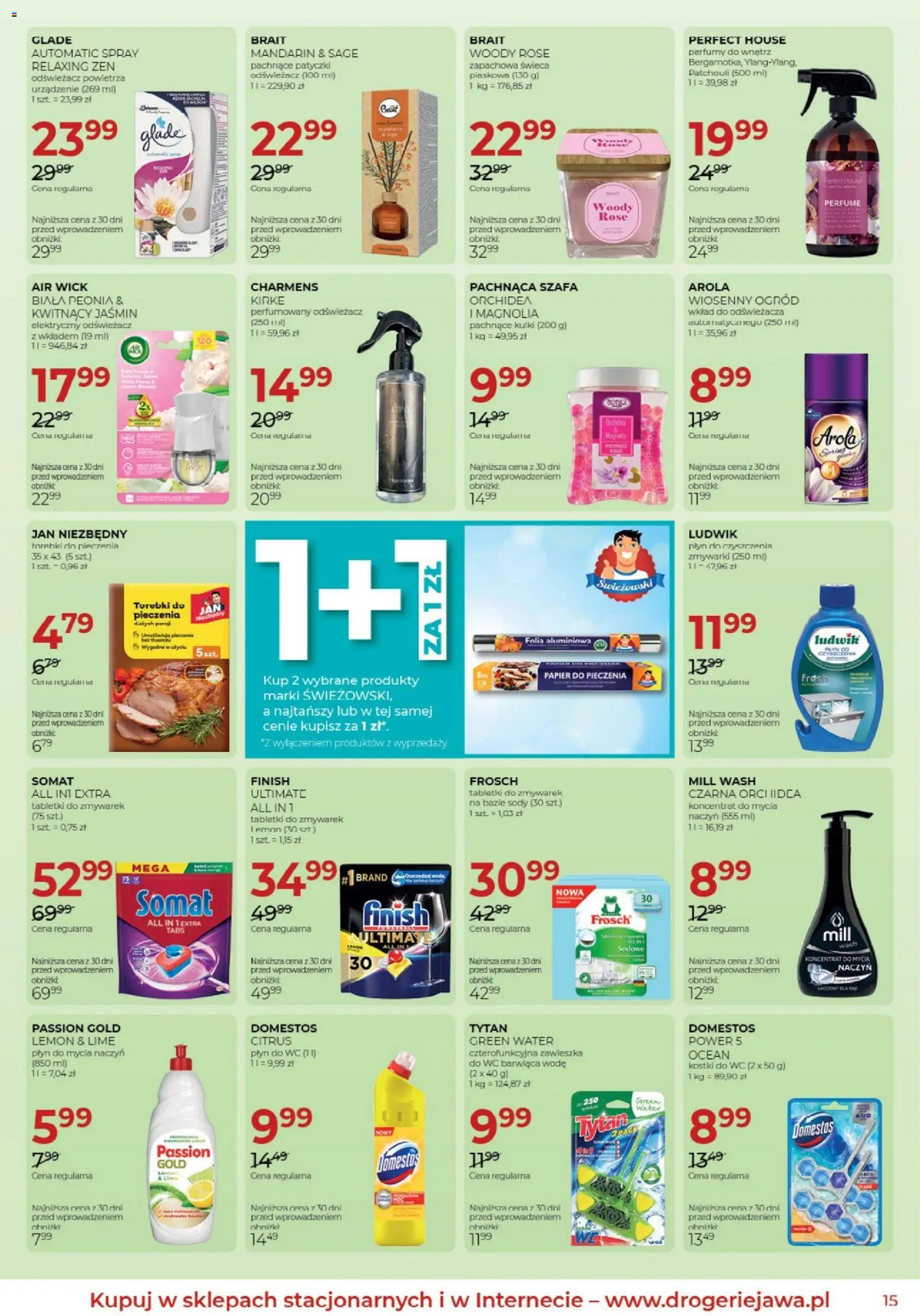 Jawa gazetka od 04.03.2026 | Strona: 15 | Produkty: Kostki do wc, Odświeżacz, Odświeżacz powietrza, Finish