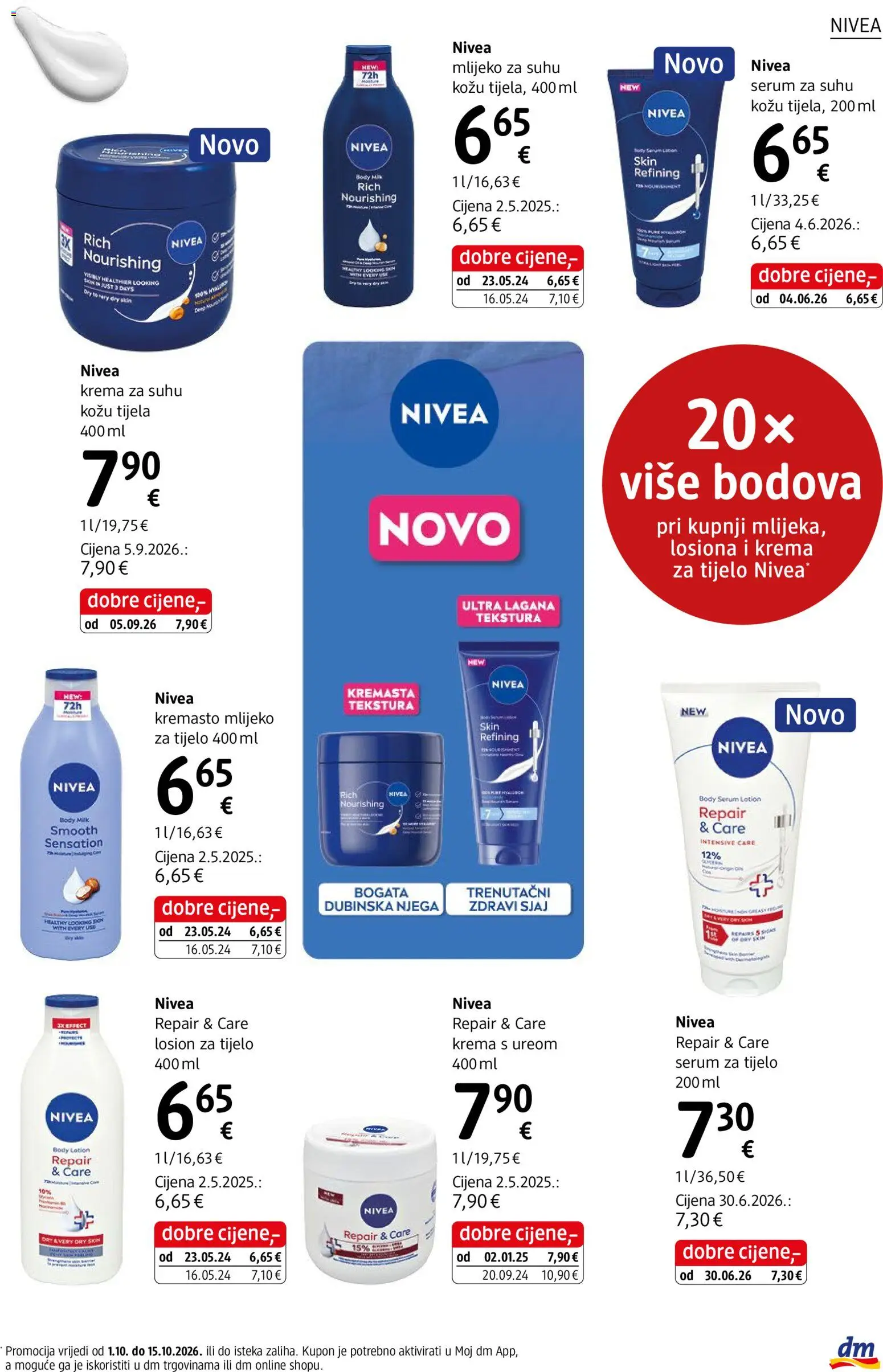 DM katalog | vrijedi od 01.10.2026 | Stranica: 25 | Proizvodi: Mlijeko, Krema, Nivea, Losion za tijelo