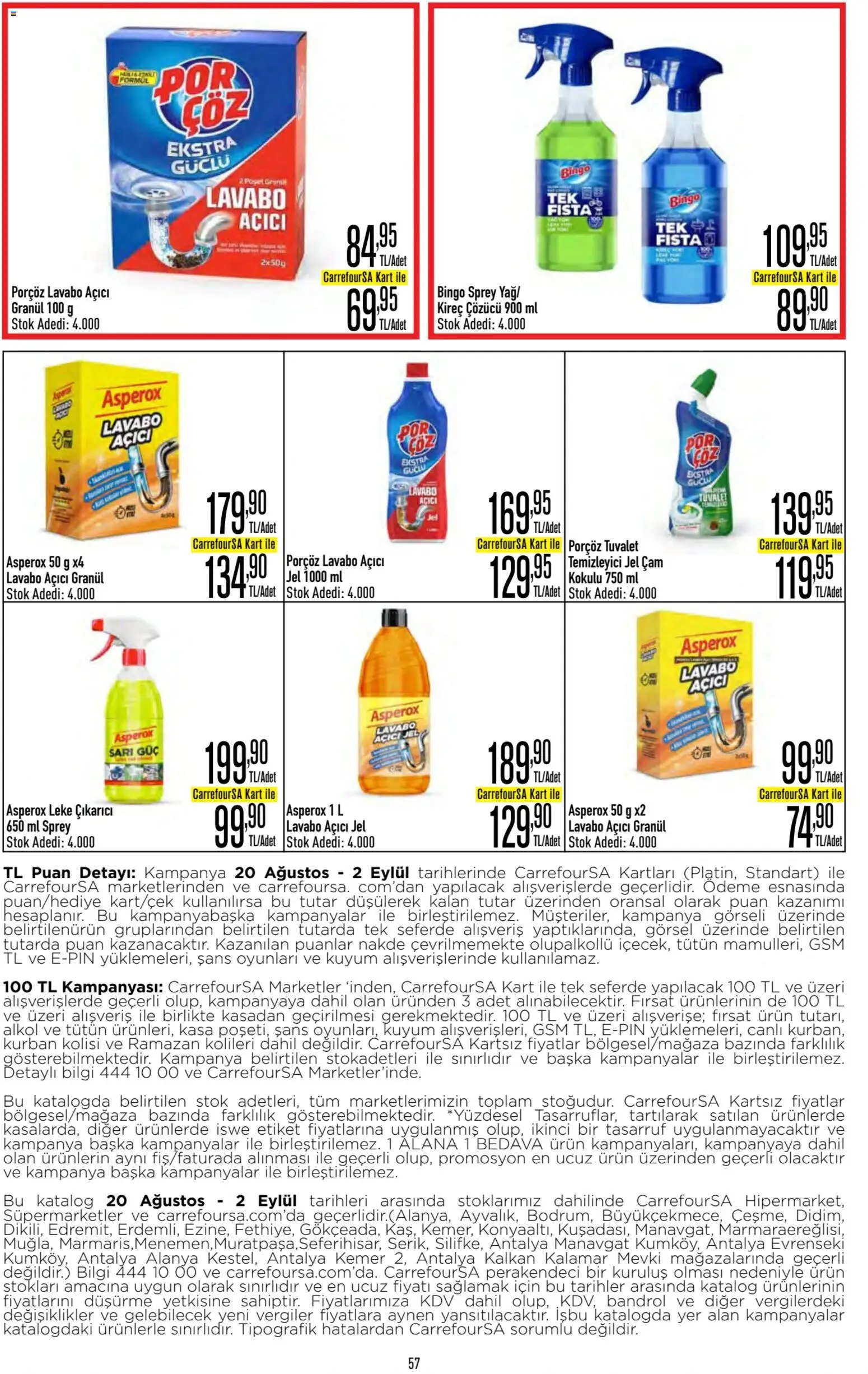 CarrefourSA - Katalog Gurme - 20 Ağustos 2026 tarihinden itibaren geçerlidir | Sayfa: 57 | Ürünler: Lavabo, Kalkan, Kemer, Kasa