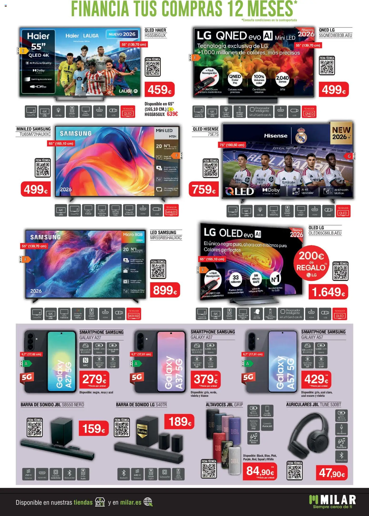 Milar folleto │ válido desde el 01/10/2026 | Página: 3 | Productos: Smartphone Samsung, Puré, Barra de sonido, Altavoces