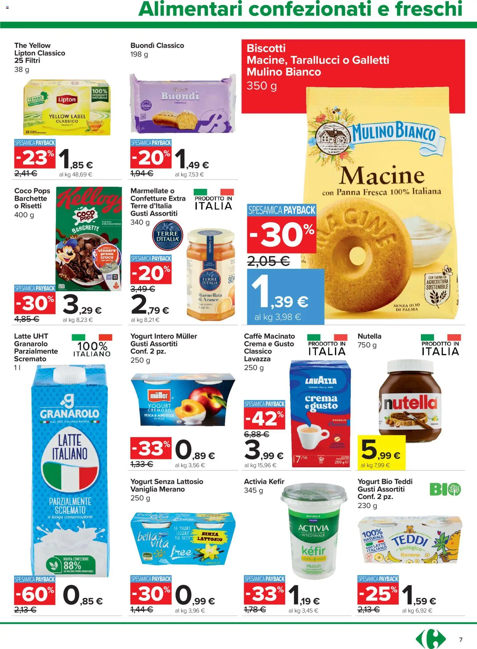 Volantino Carrefour del 16/07/2026 | Pagina: 7 | Prodotti: Crema, Yogurt senza lattosio, Farina, Macinato