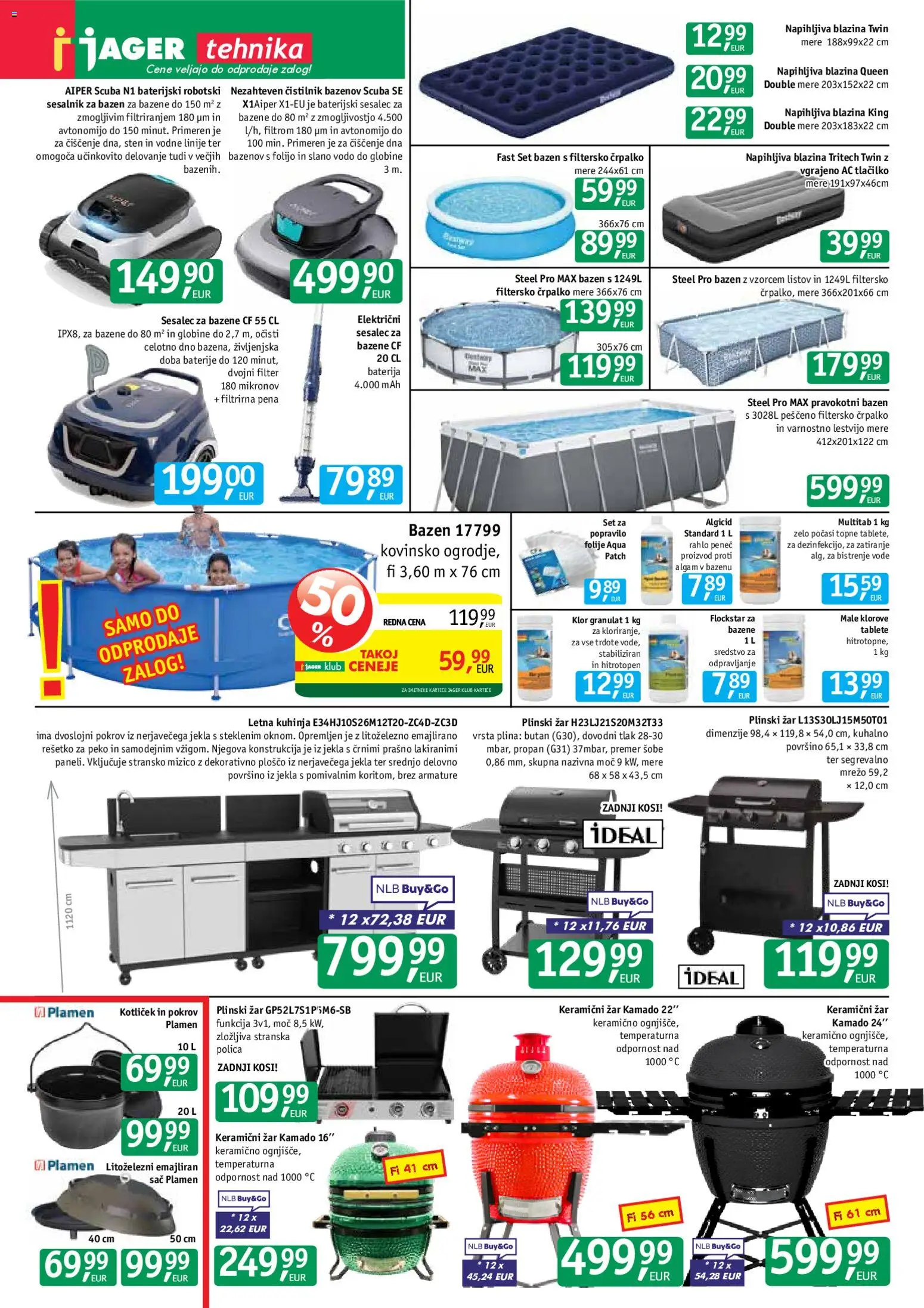 Novi Jager katalog ponudbe – veljaven od 10.06.2026 | Stran: 14 | Izdelki: Bazen, Plinski žar, Kuhinja, Baterije