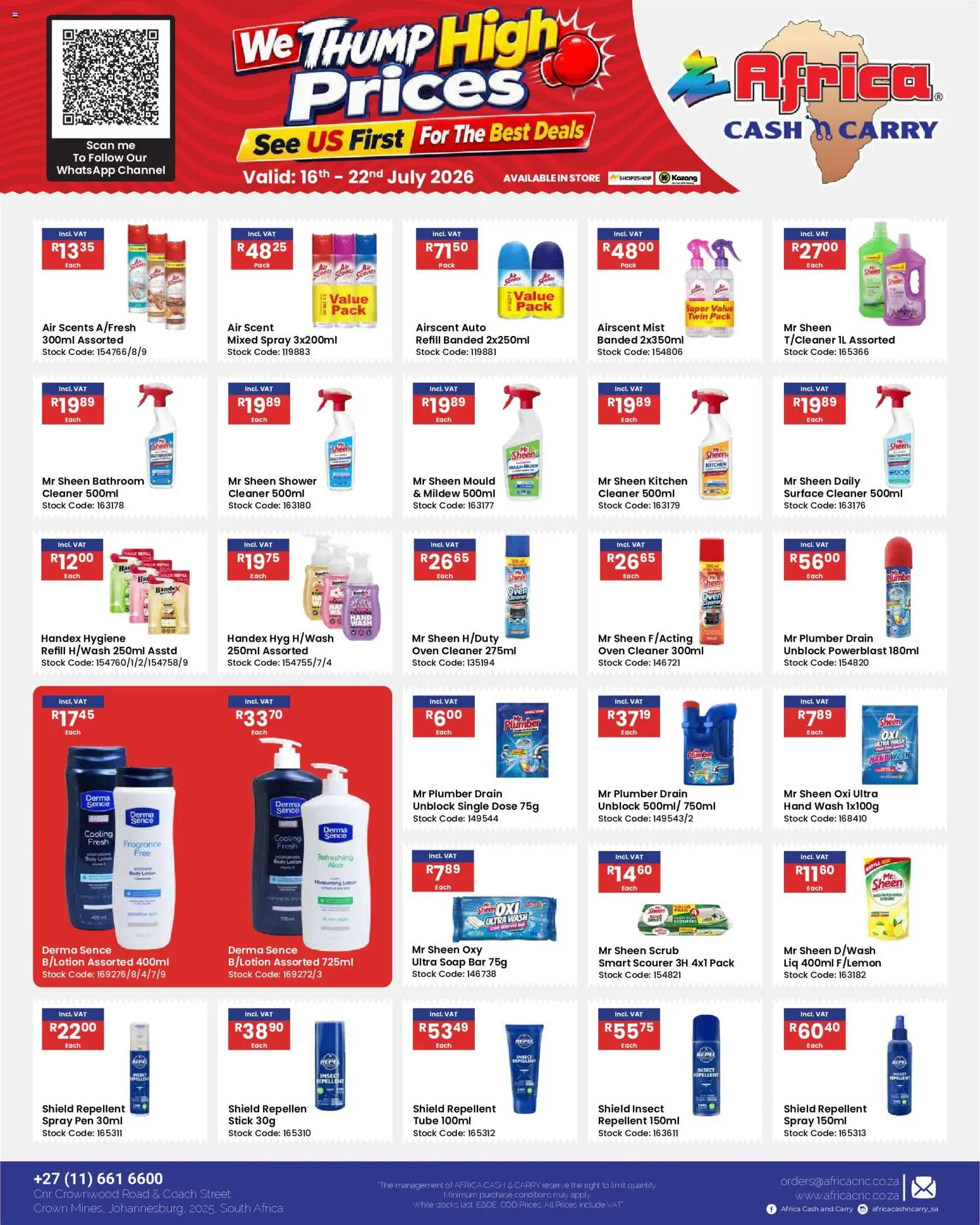 New Africa Cash & Carry catalogue – valid from 16/07/2026 | Page: 73 | Products: Shower, Surface cleaner, Pen, Scrub