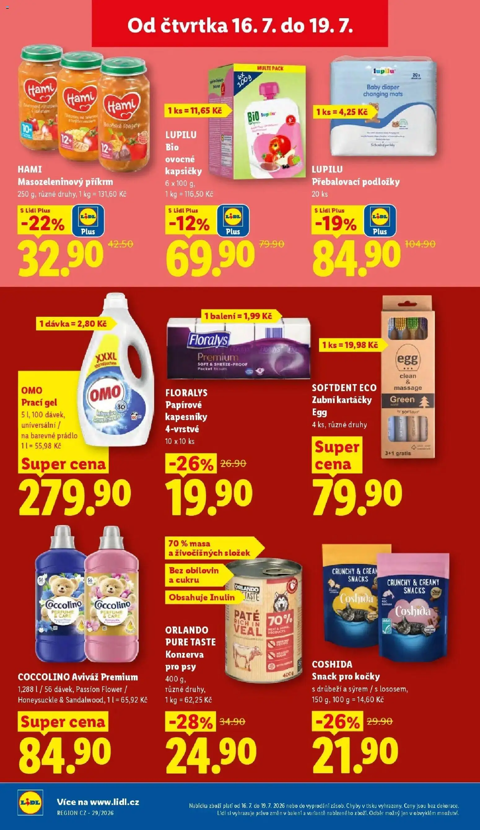 Lidl aktuální leták od 16.07.2026 | Strana: 30 | Produkty: Papírové kapesníky, Coccolino, Hami, Kapesníky