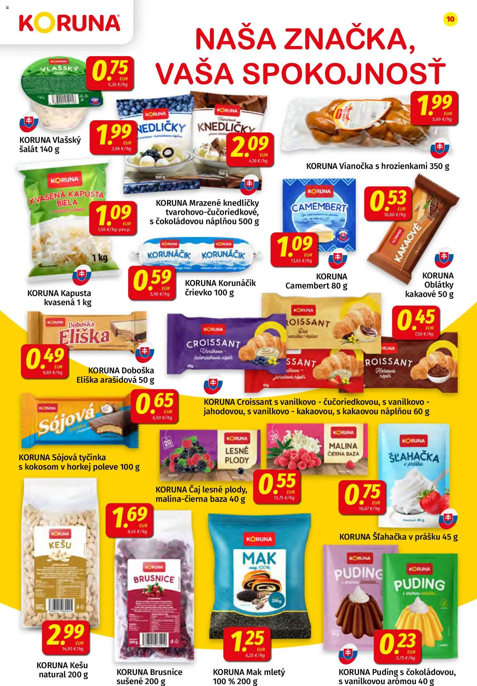 Nové Koruna akcie – leták je platný od 17.07.2026 | Strana: 10 | Produkty: Kapusta, Vianočka, Šľahačka, Mak