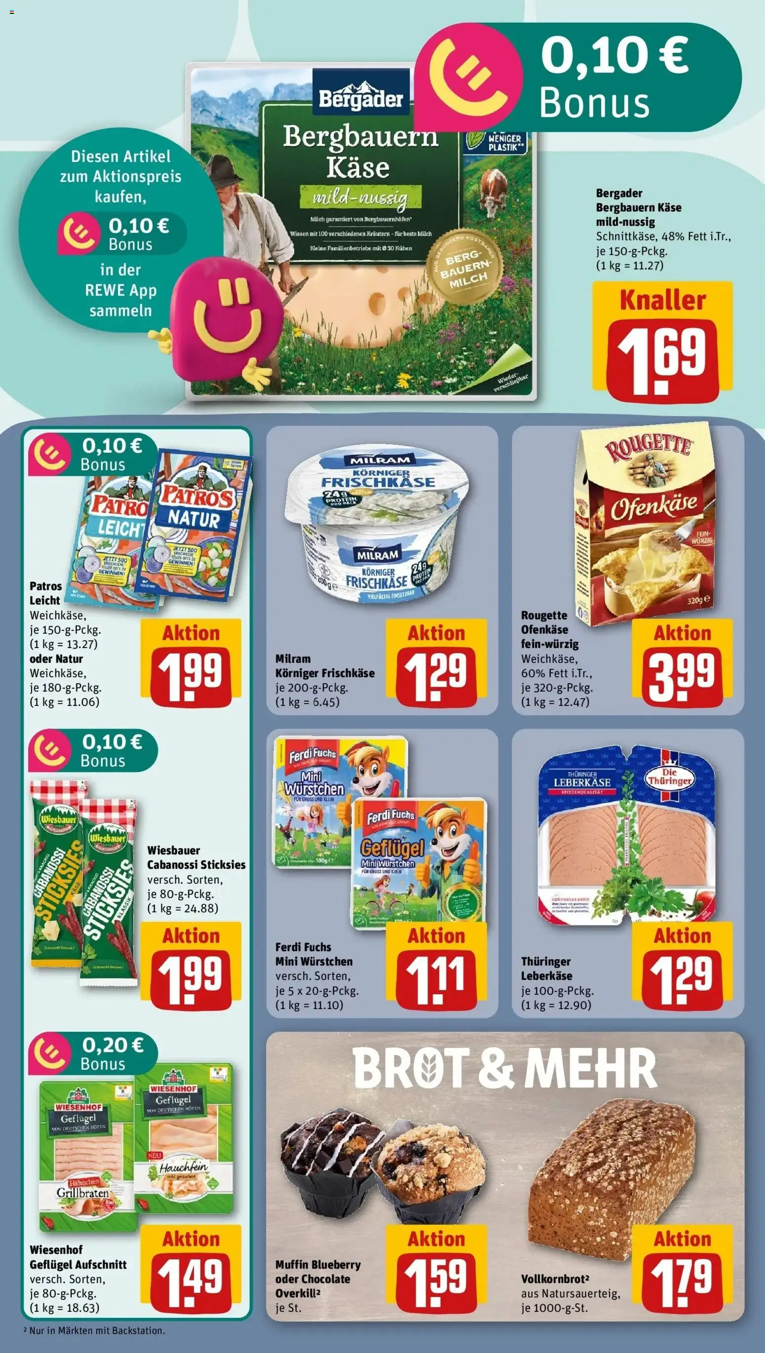REWE Prospekt ab 05.10.2026 zum Blättern » Angebote | Seite: 14 | Produkte: Milch, Käse, Frischkase, Leberkase
