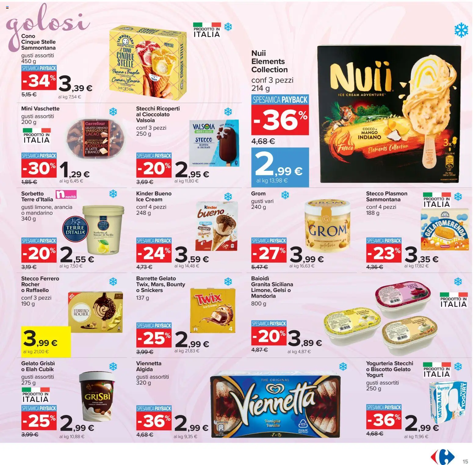 Volantino Carrefour del 13/07/2026 | Pagina: 15 | Prodotti: Cioccolato, Mango, Cocco, Arancia
