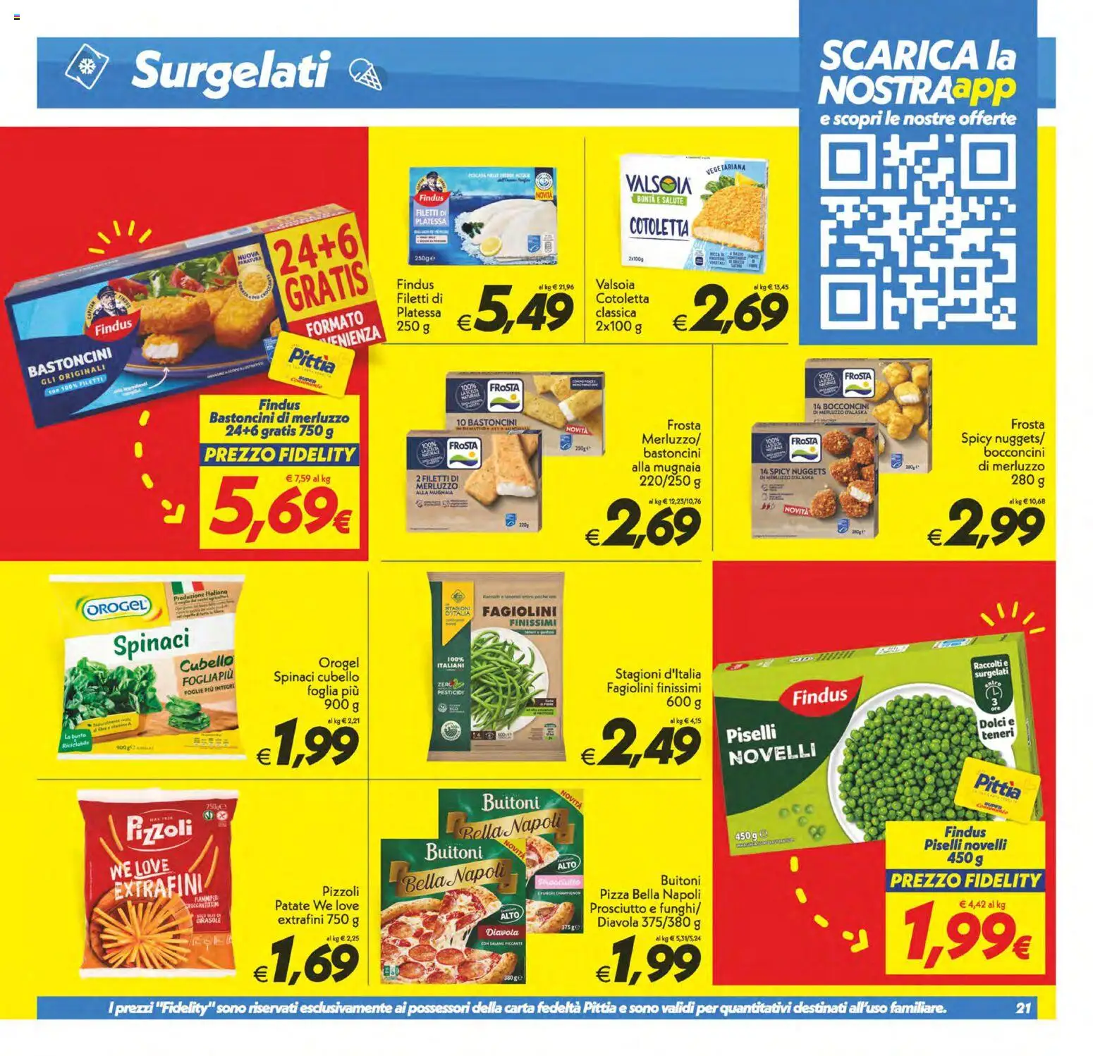 Volantino SuperConveniente del 25/09/2026 | Pagina: 21 | Prodotti: Merluzzo, Spinaci, Piselli, Dolci