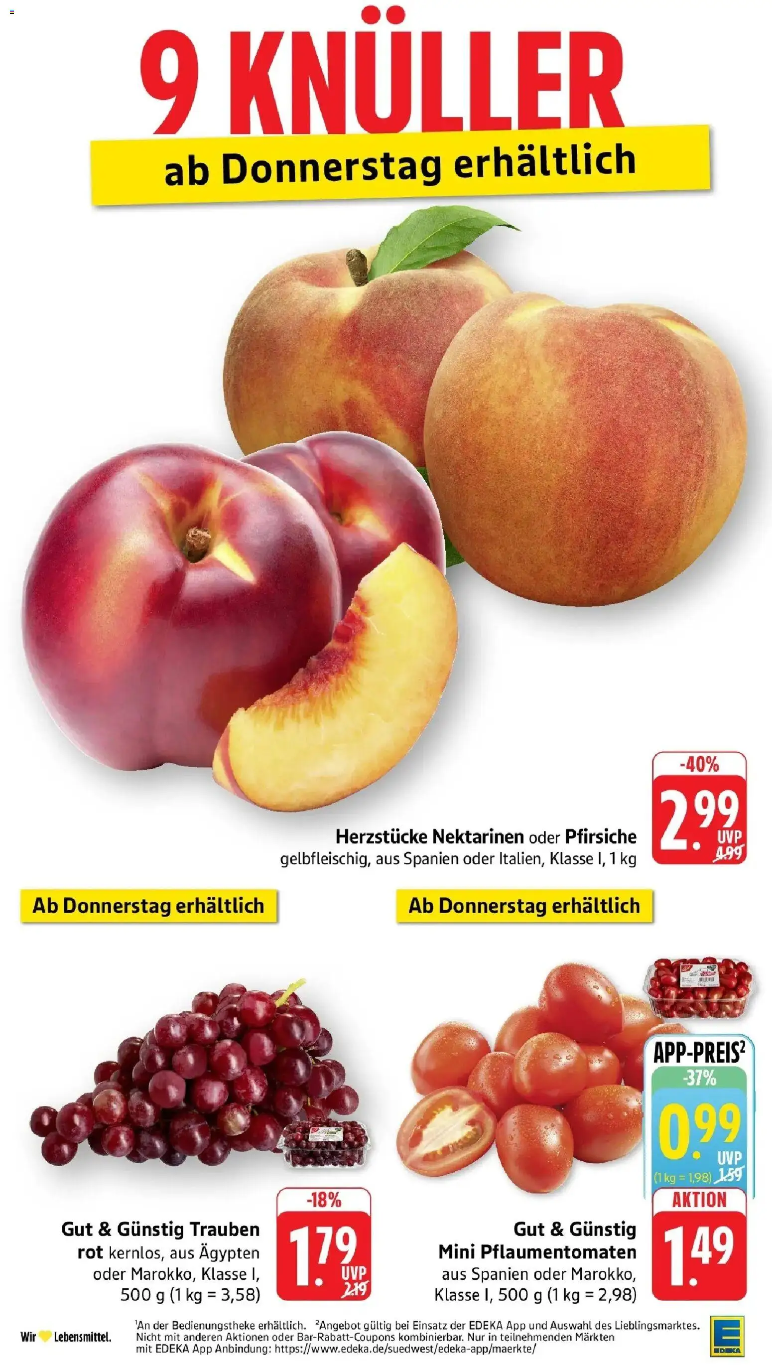 Edeka - EDEKA: Wochenangebote – gültig ab 05.07.2026 | Seite: 40 | Produkte: Nektarinen, Trauben