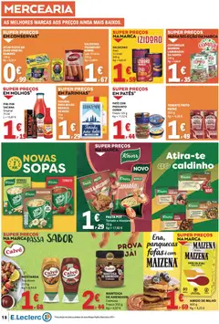 Pré-visualização E.Leclerc folheto válido de 09/07/2026 | Página: 18 | Produtos: Atum, Sardinhas, Carne, Milho