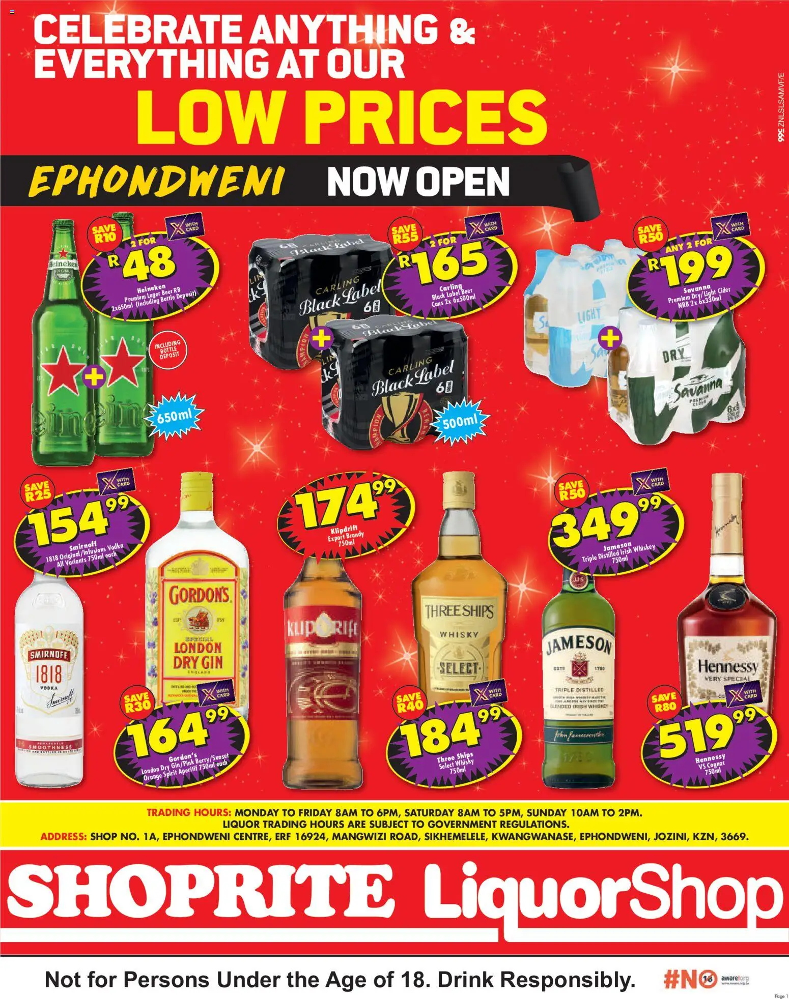 New Shoprite catalogue – valid from 10/08/2026 | Page: 1 | Products: Brandy, Cider, Light, Vodka