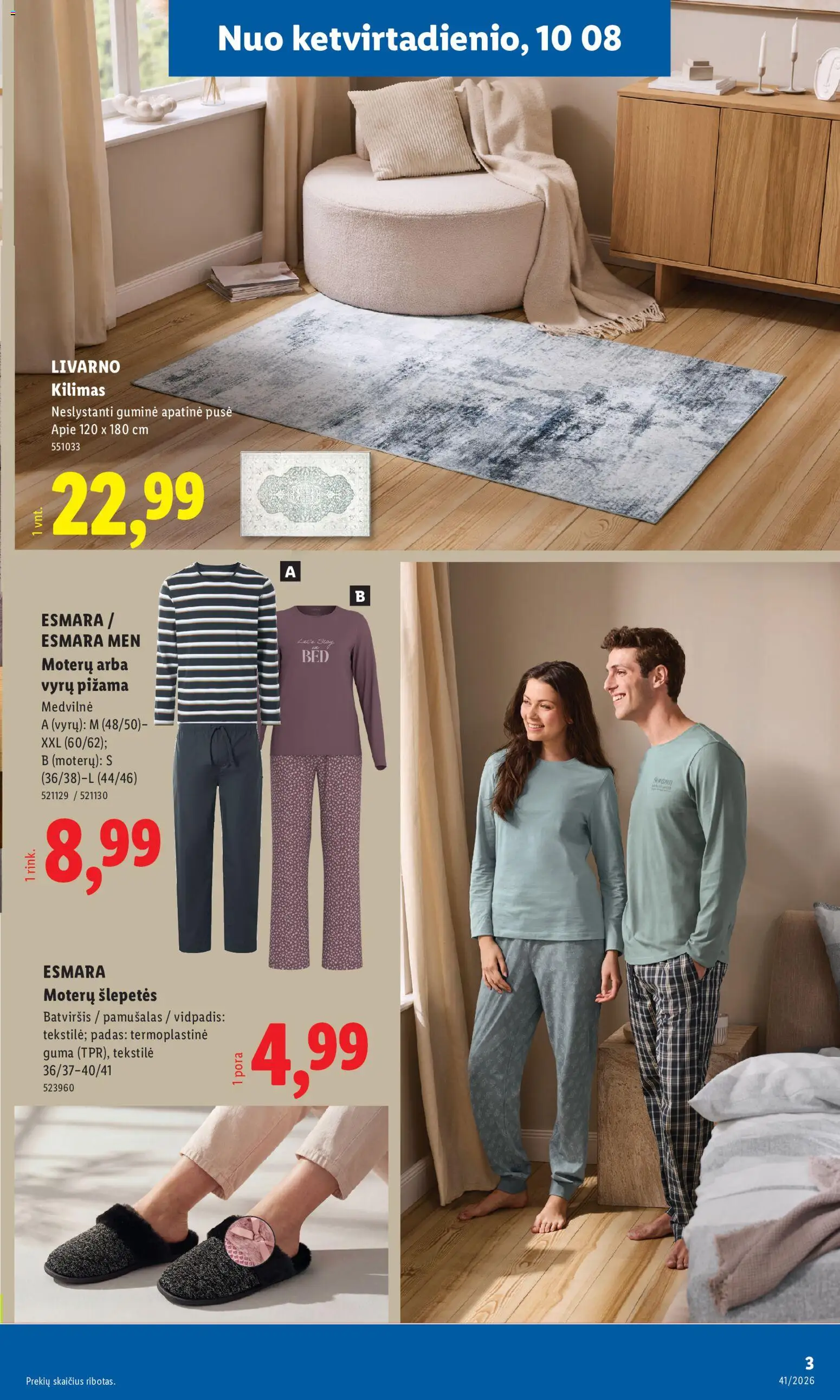 LIDL akcijos nuo 2026.10.05 | Puslapis: 23 | Prekių: Pižama, Kilimas, Šlepetės