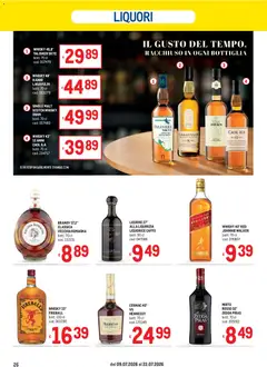 Anteprima del volantino Metro volantino valido a partire dal 09/07/2026 | Pagina: 26 | Prodotti: Whisky, Liquore, Bottiglia, Brandy
