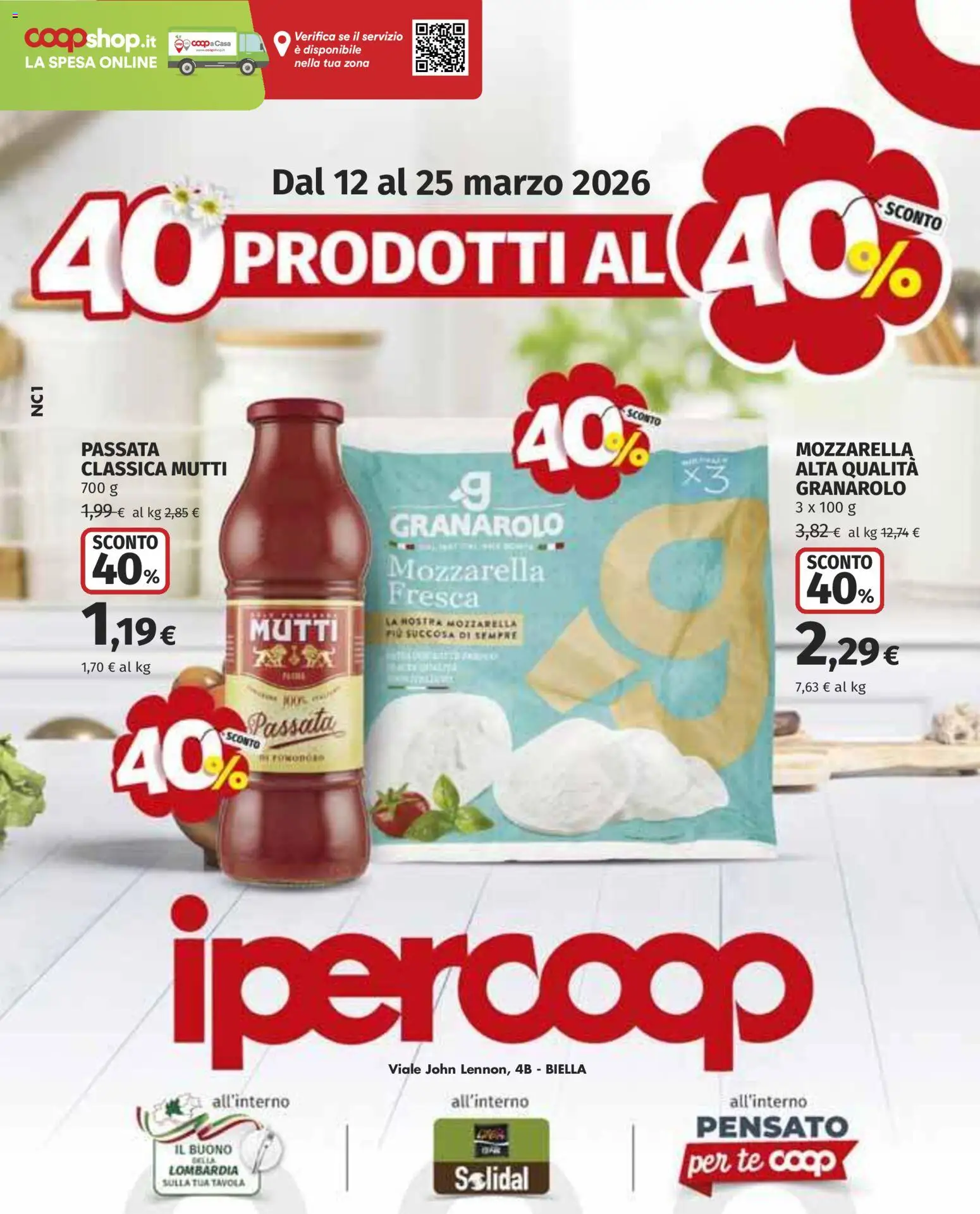Volantino Ipercoop del 12.03.2026 | Pagina: 1 | Prodotti: Tè, Mozzarella, Mutti