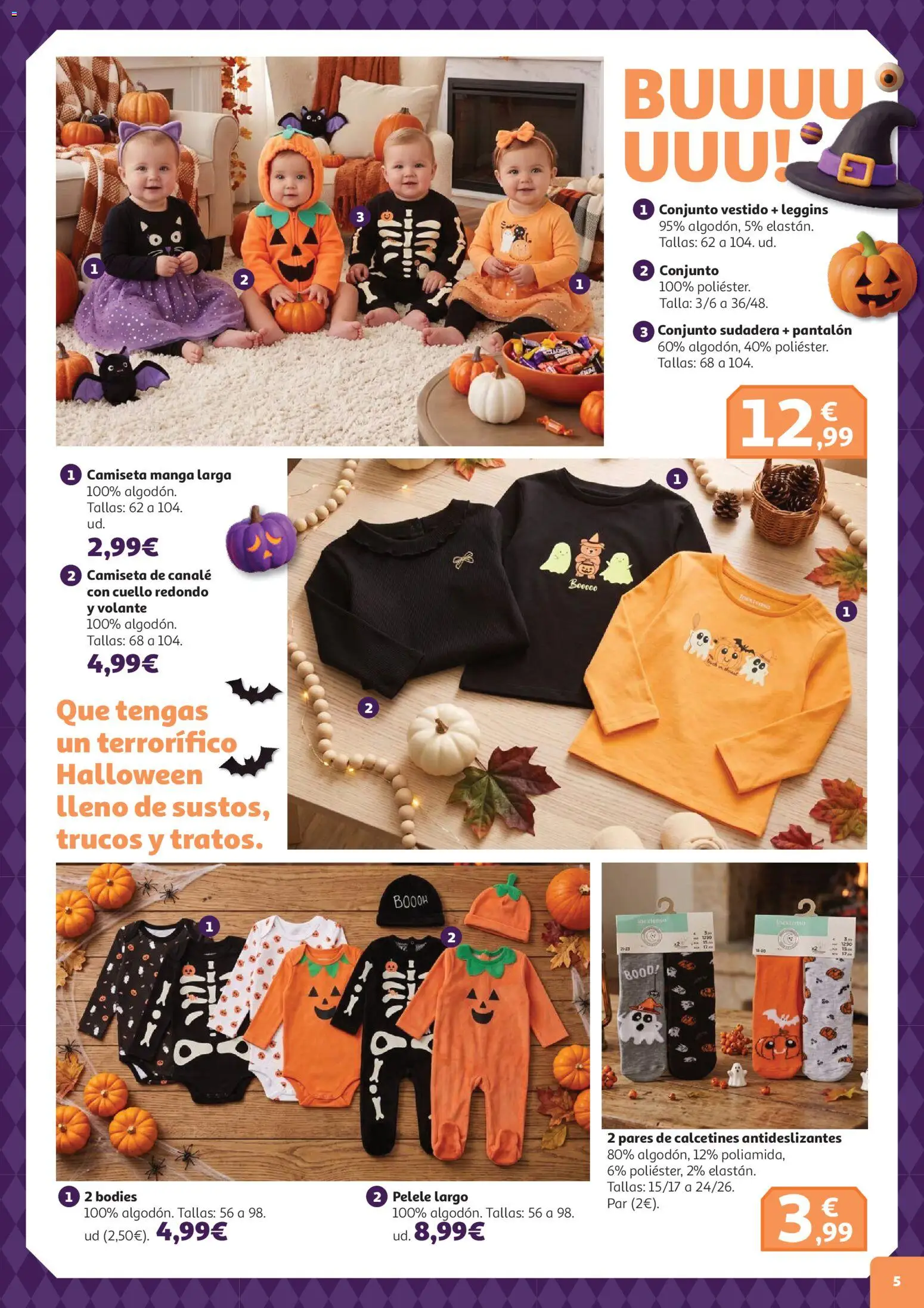 Alcampo - Halloween │ válido desde el 09/10/2026 | Página: 5 | Productos: Sudadera, Calcetines