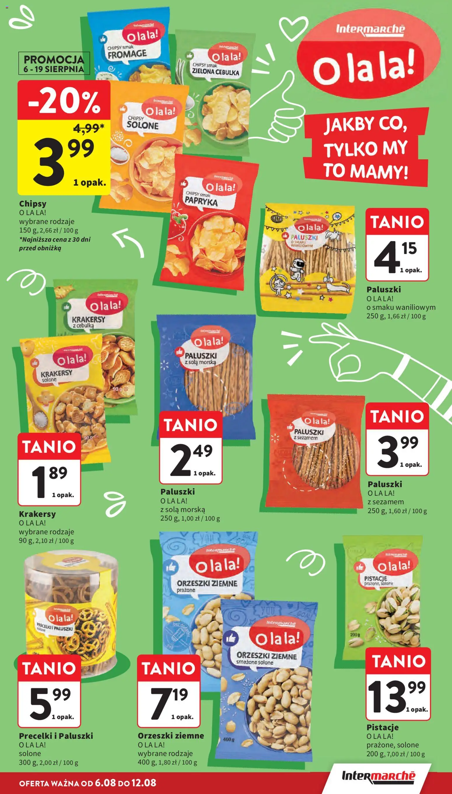 Intermarche gazetka od 06.08.2026 | Strona: 27 | Produkty: Chipsy, Paluszki, Krakersy, Orzeszki ziemne