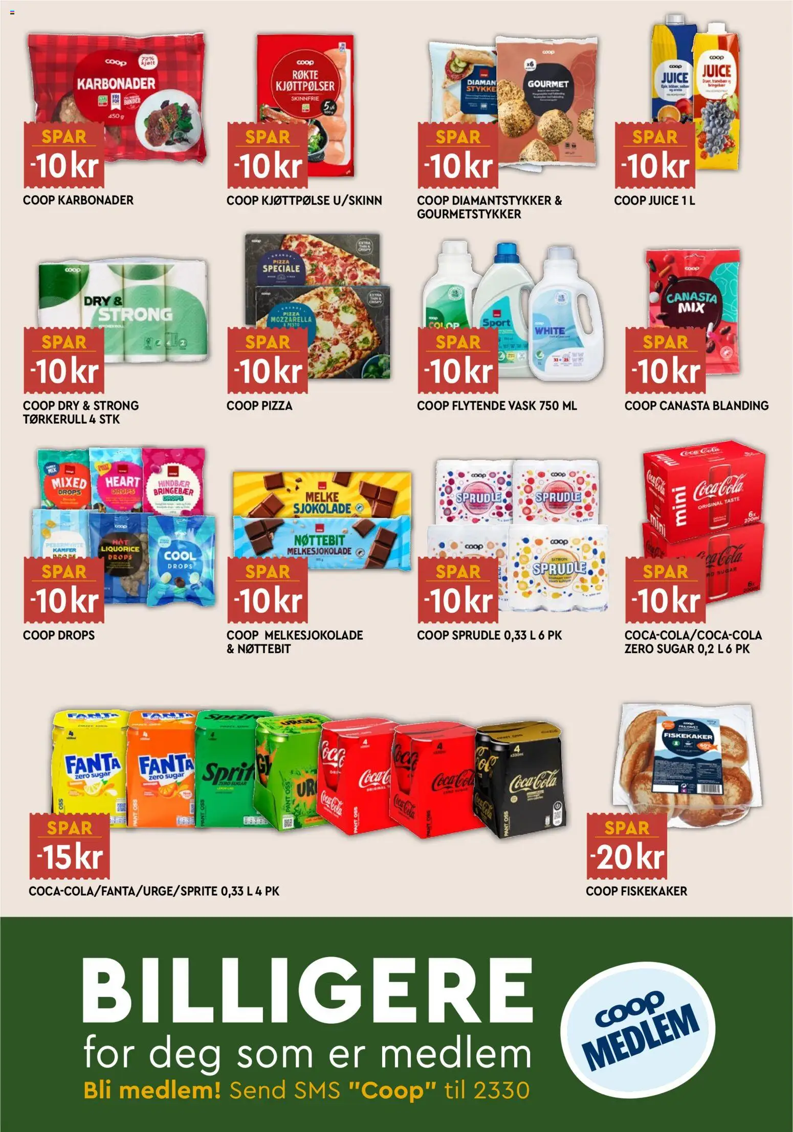 {H1} | Side: 13 | Produkter: Fanta, Vask, Sitron, Coca Cola